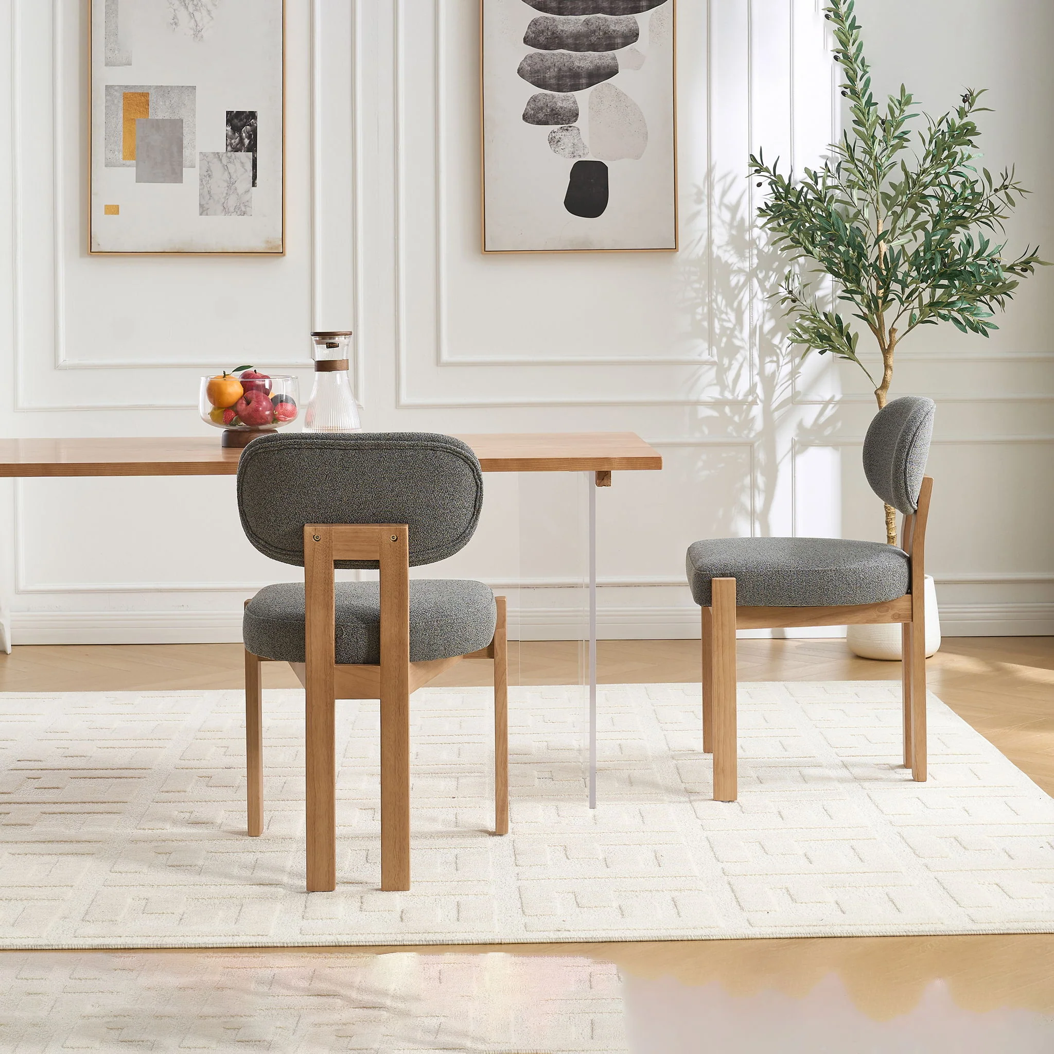 Dining Chairs With Ergonomic Backrest And Adjustable Feet (Set of 2) - Image 24