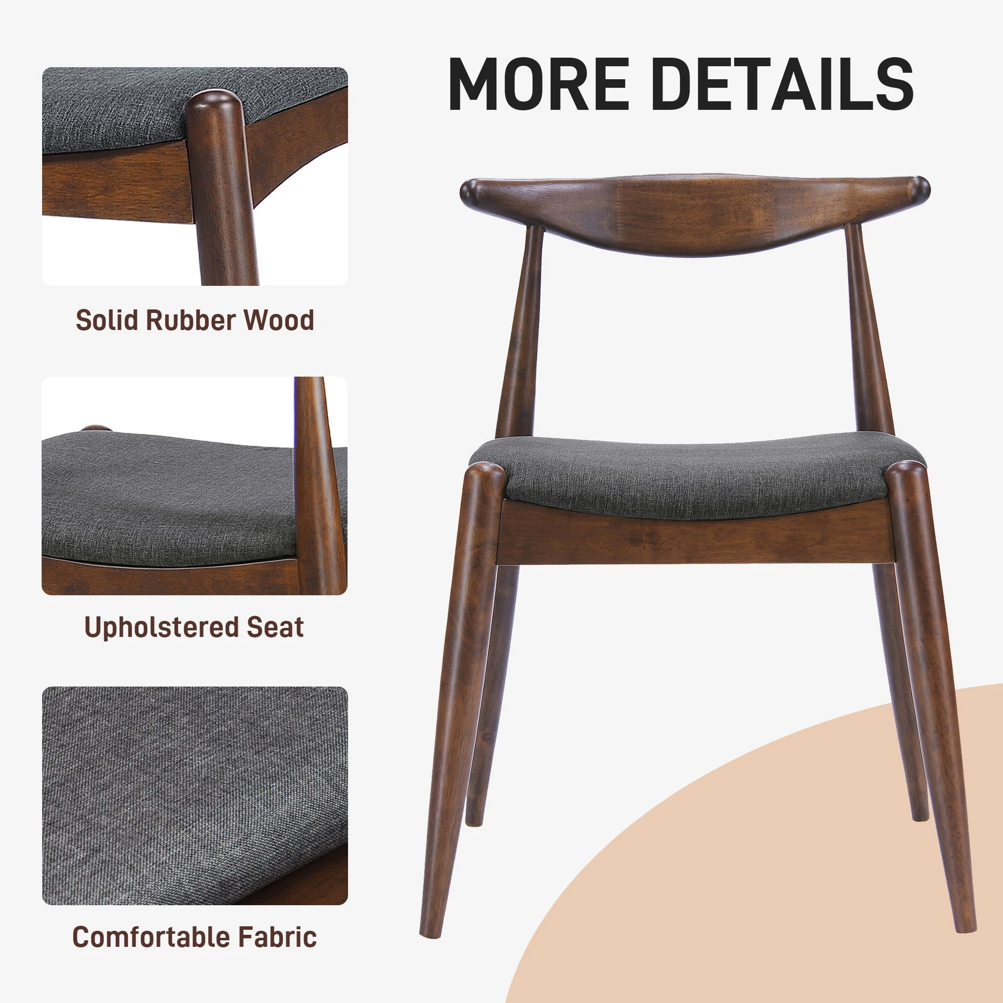 Dining Chairs With Ergonomic Backrest & Comfort Cushions (Set of 2) - Image 6