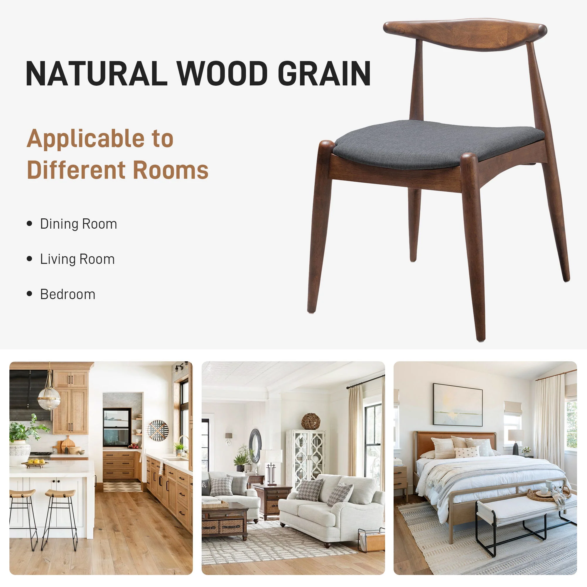 Dining Chairs With Ergonomic Backrest & Comfort Cushions (Set of 2) - Image 8