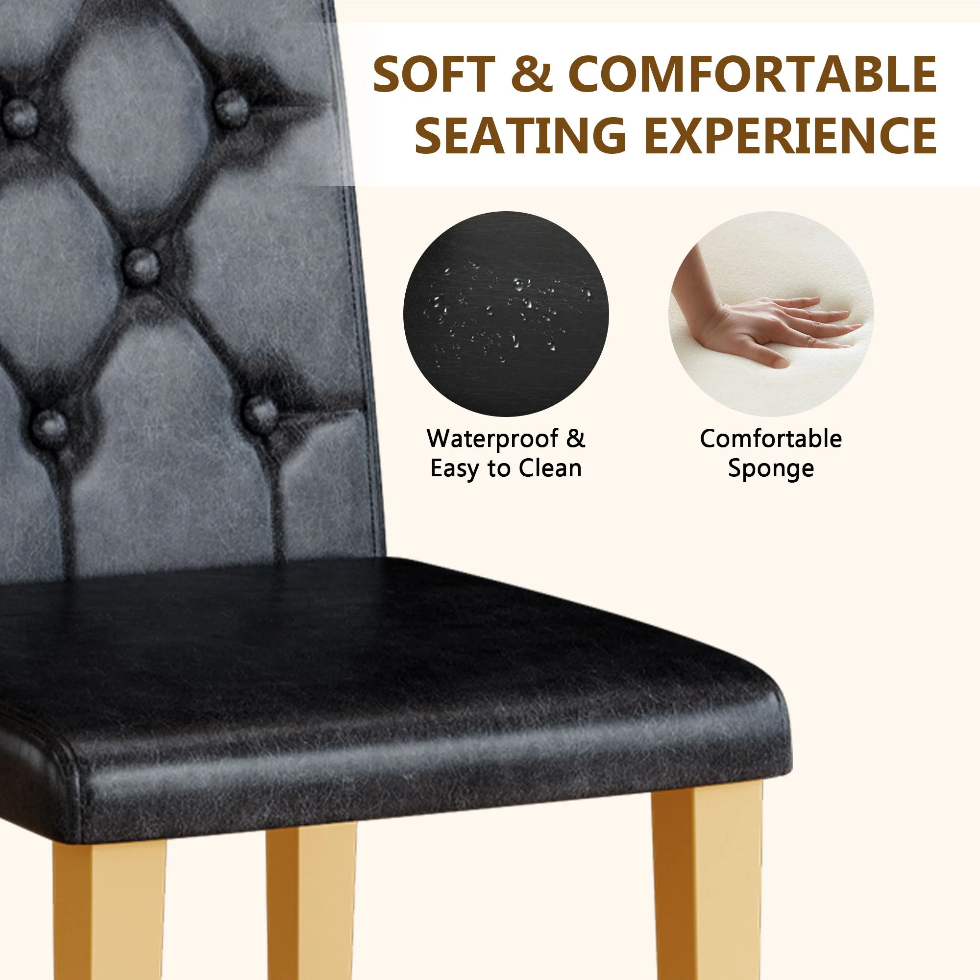 Dining Chairs With Ergonomic Buckle Backrest Comfort - Image 16