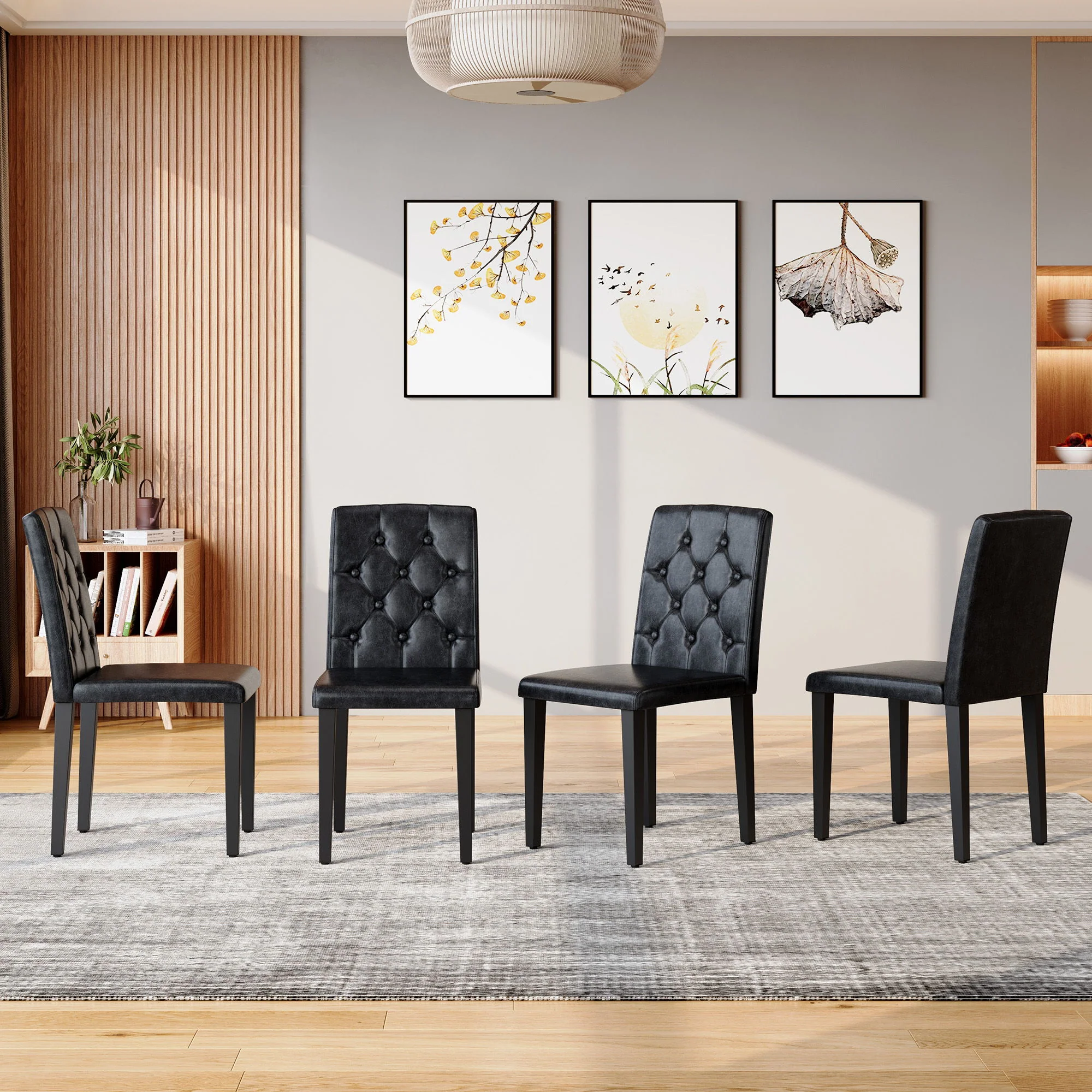 Dining Chairs With Ergonomic Buckle Backrest For Family Dining Rooms - Image 11