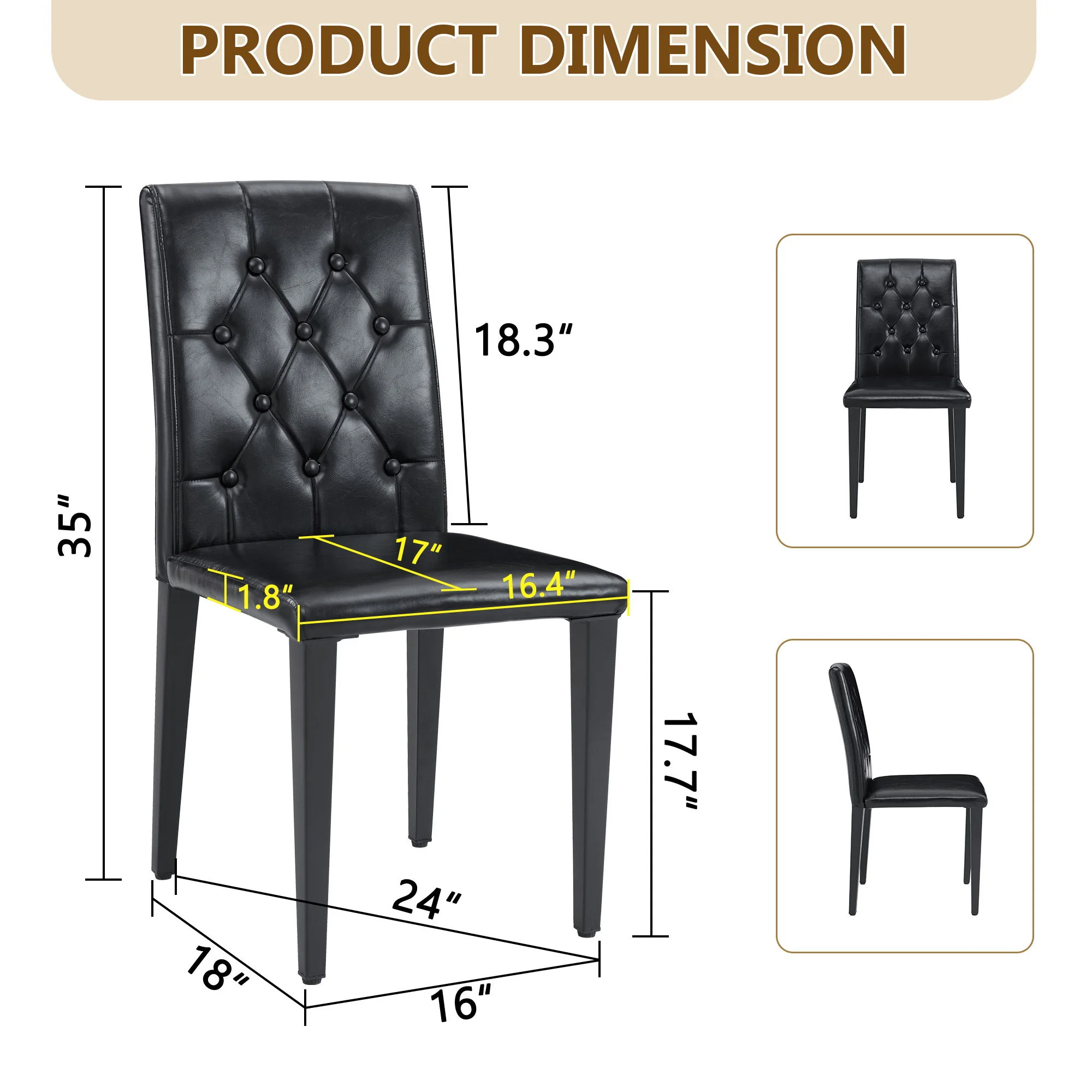 Dining Chairs With Ergonomic Buckle Backrest For Family Dining Rooms - Image 16