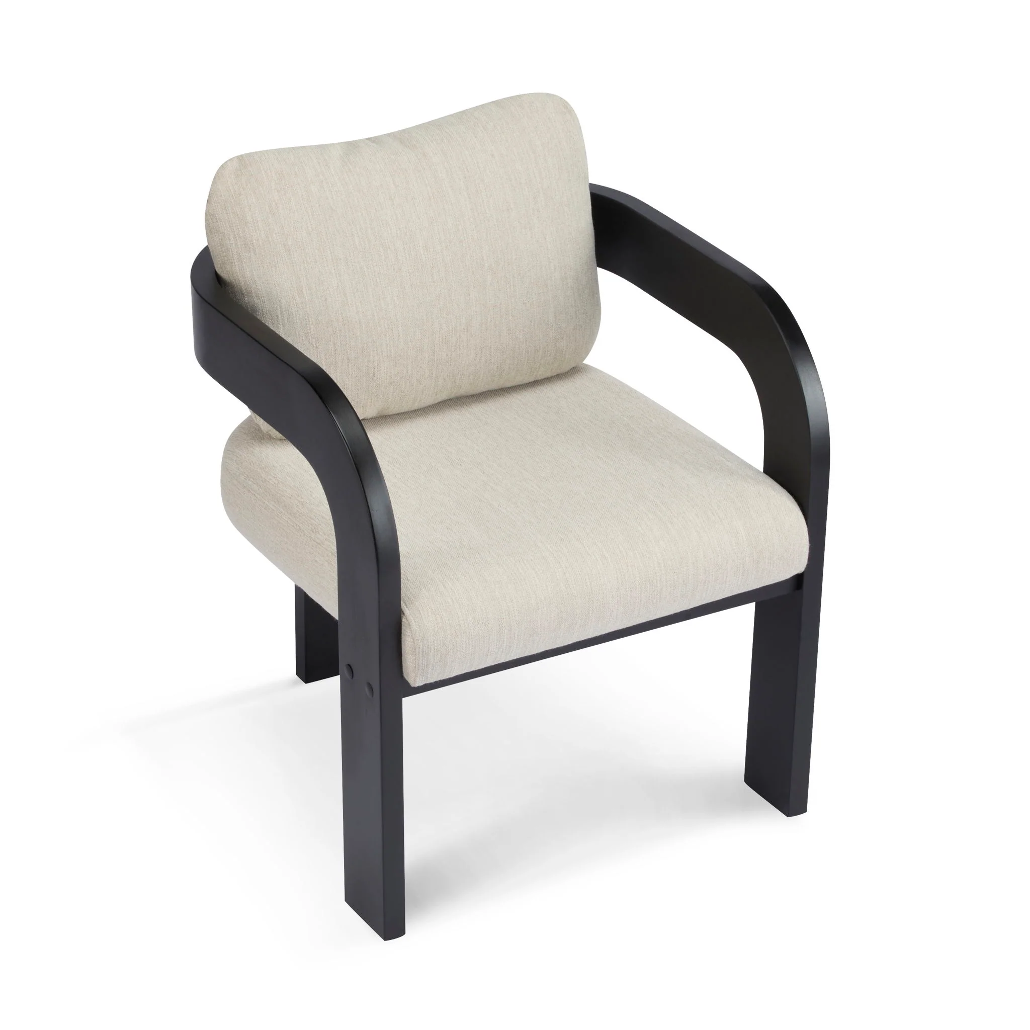 Dining Chairs With Pillow Back (Set of 2) - Beige / Black - Image 9