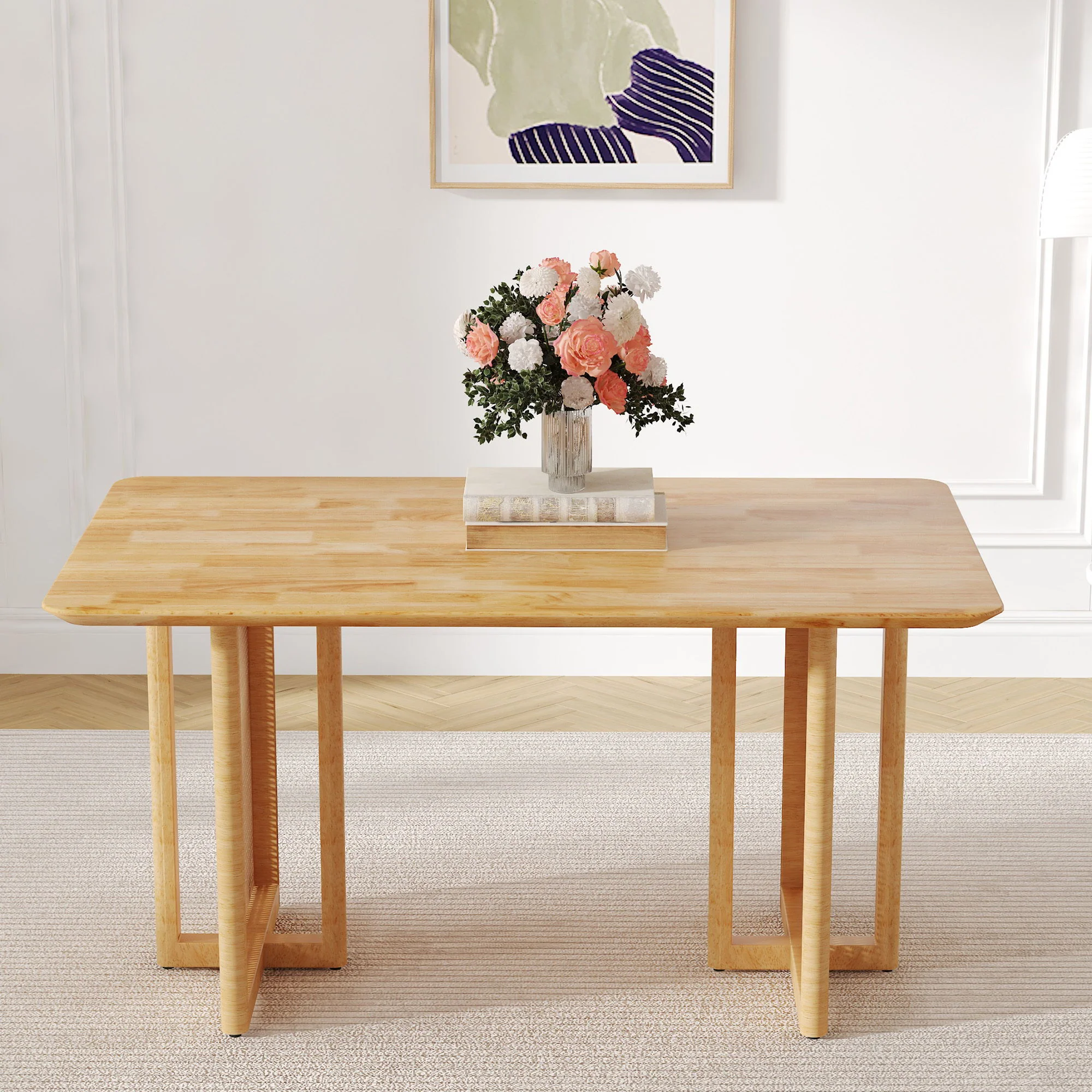 Dining Table With Imitation Rattan Design For Dining Room - Image 3