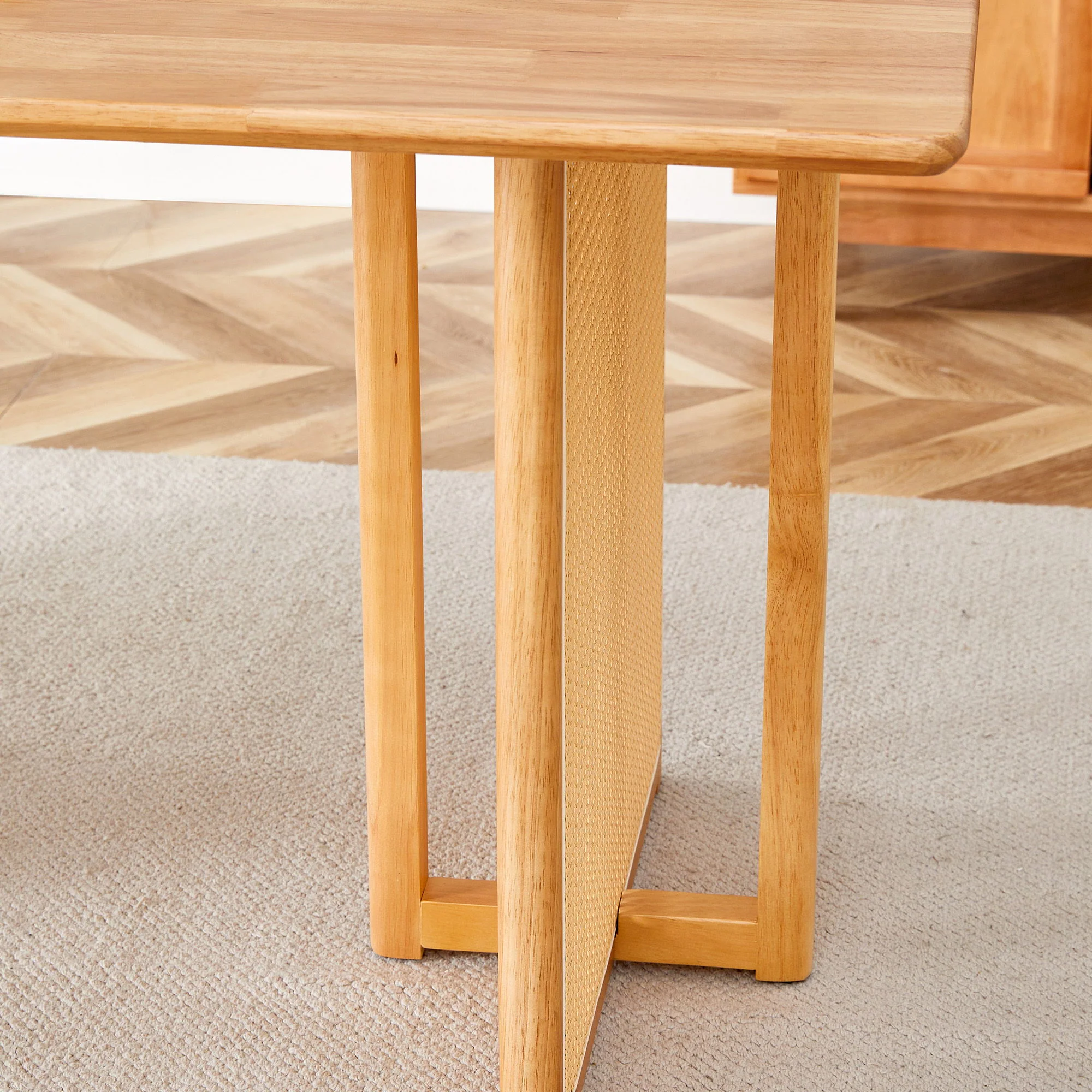 Dining Table With Imitation Rattan Design For Dining Room - Image 6