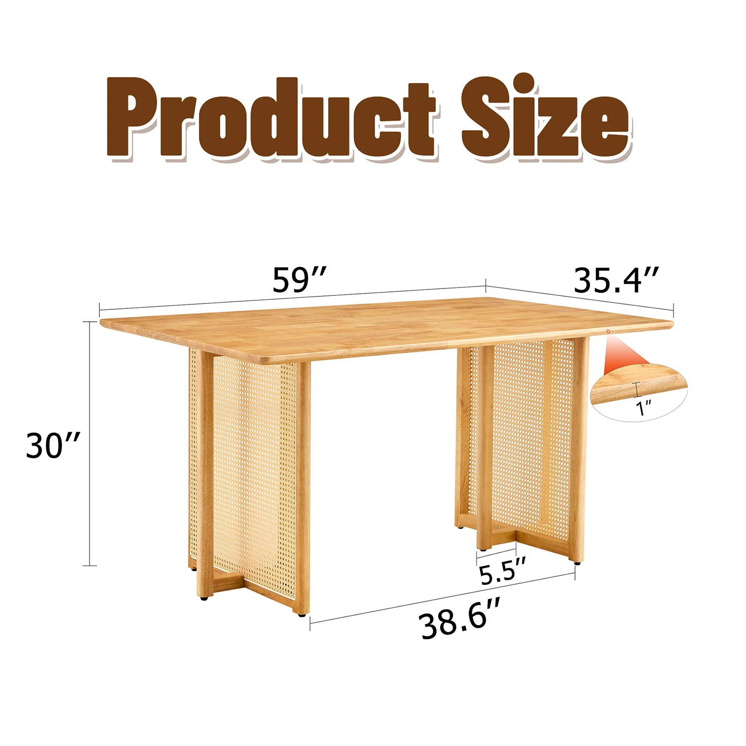 Dining Table With Imitation Rattan Design For Dining Room - Image 9