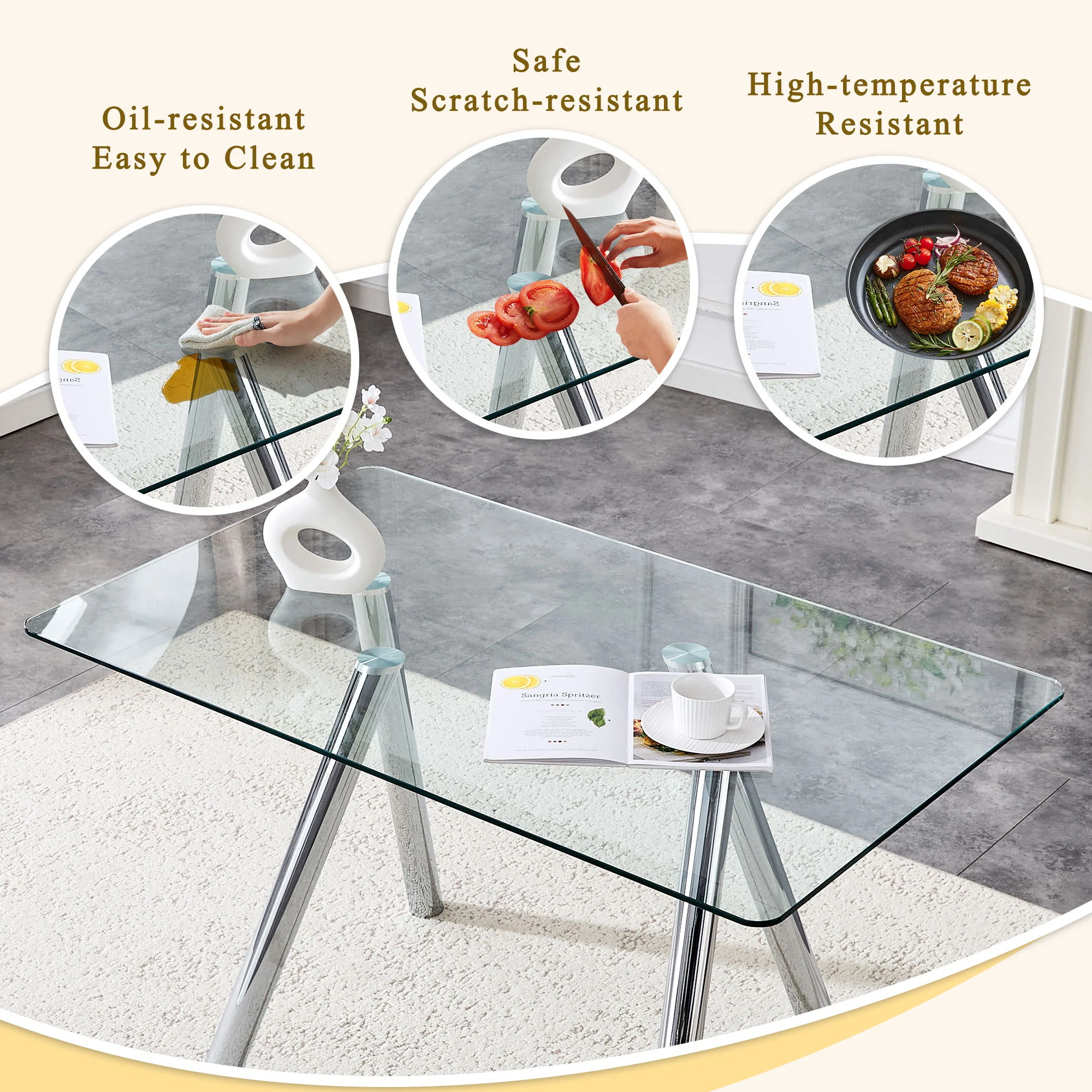 Dining Table With Transparent Surface - Image 21