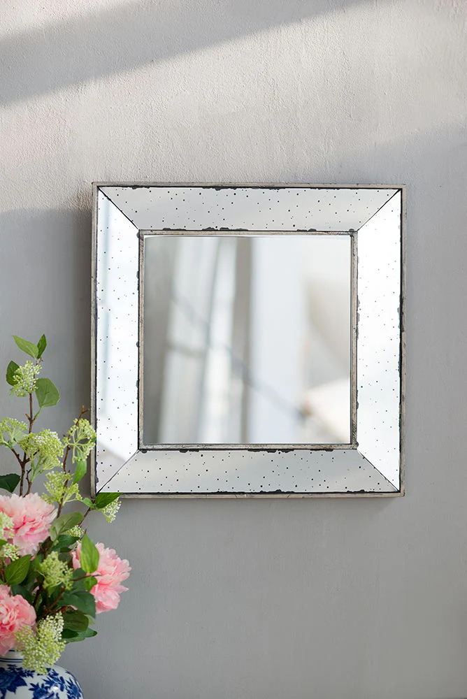 Distressed Accent Mirror, Traditional Style Framed Wall Mirror For Living Room - Image 3