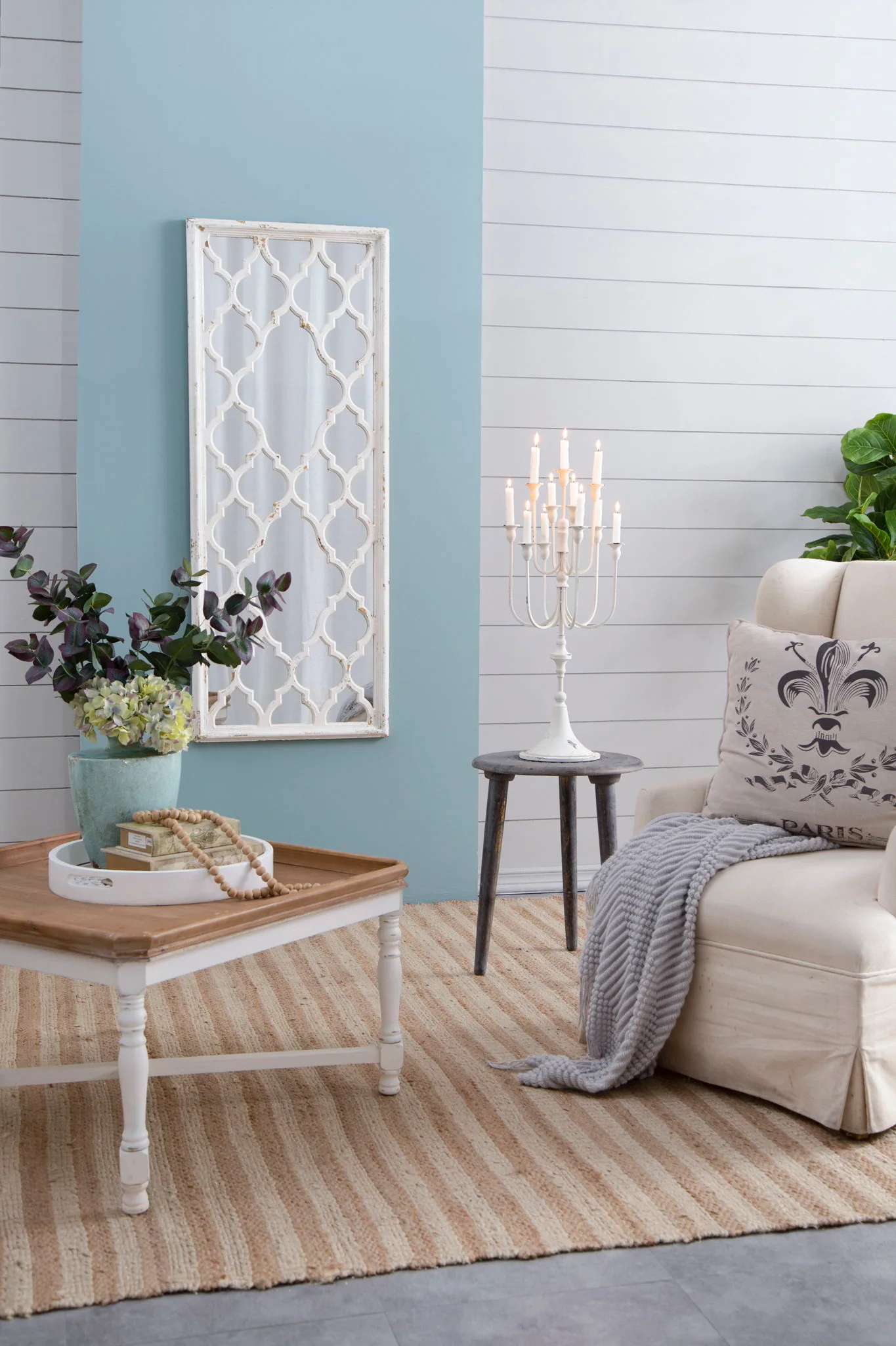 Distressed Floor Mirror, Full Body Mirror For Bathroom Bedroom Living Room - White - Image 3