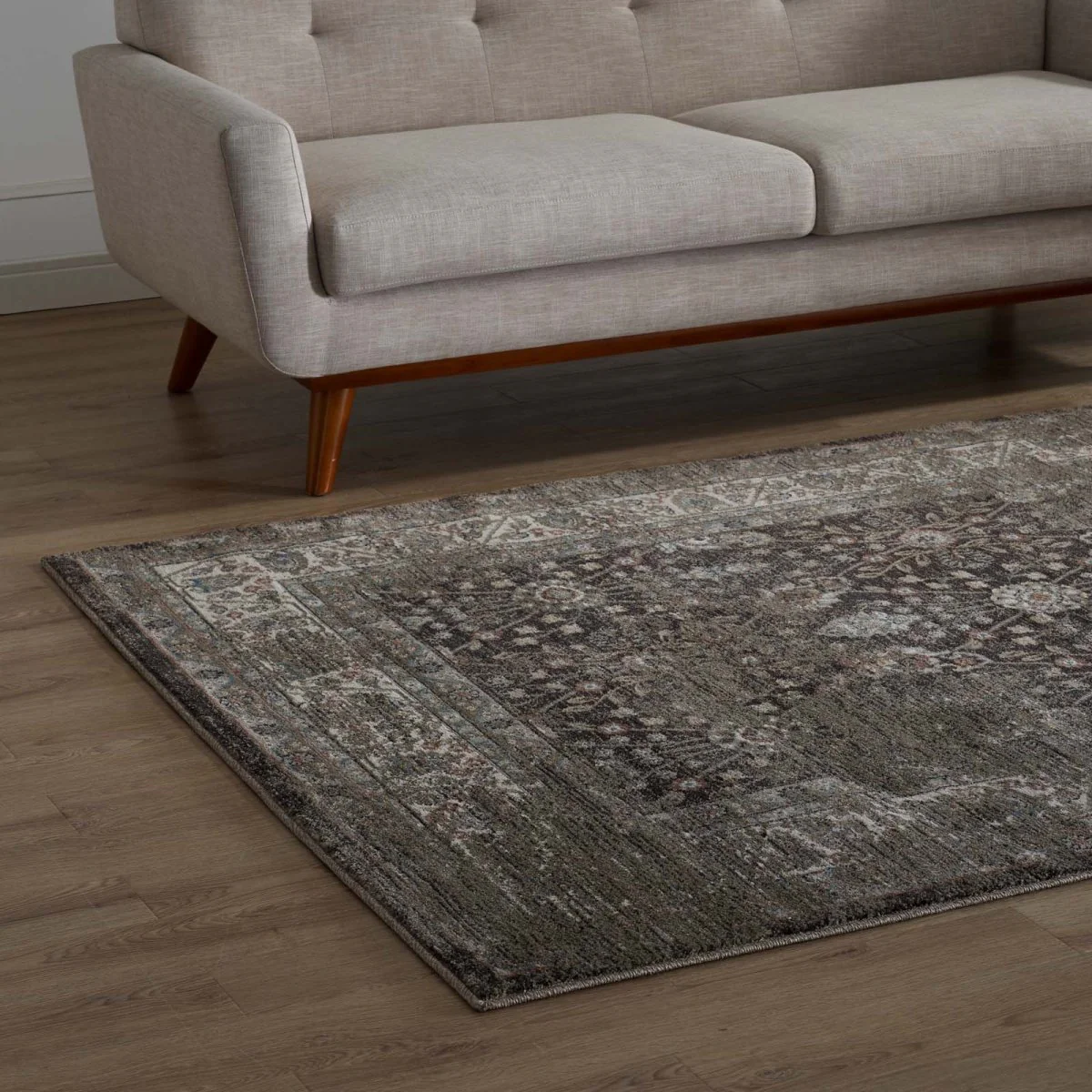 Distressed Floral Lattice Area Rug, Vintage-Inspired Pattern for Living Rooms - Image 14