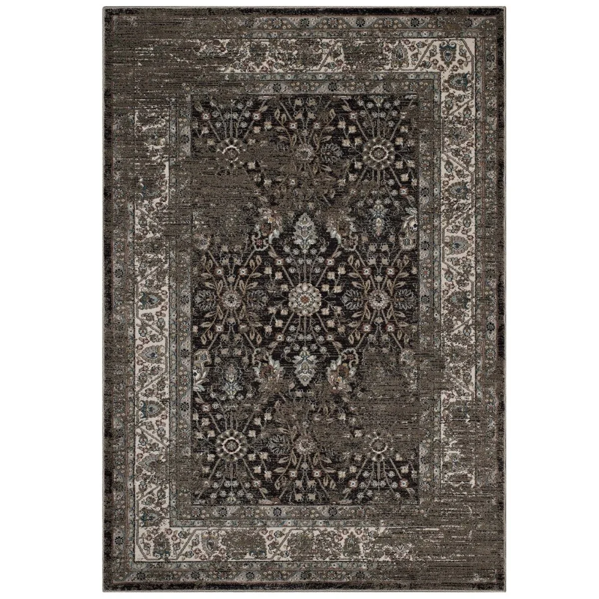 Distressed Floral Lattice Area Rug, Vintage-Inspired Pattern for Living Rooms - Image 9