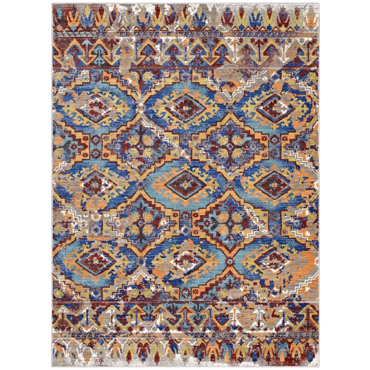 Distressed Southwestern Aztec Area Rug for Living Room and Home Décor Accents - Image 17