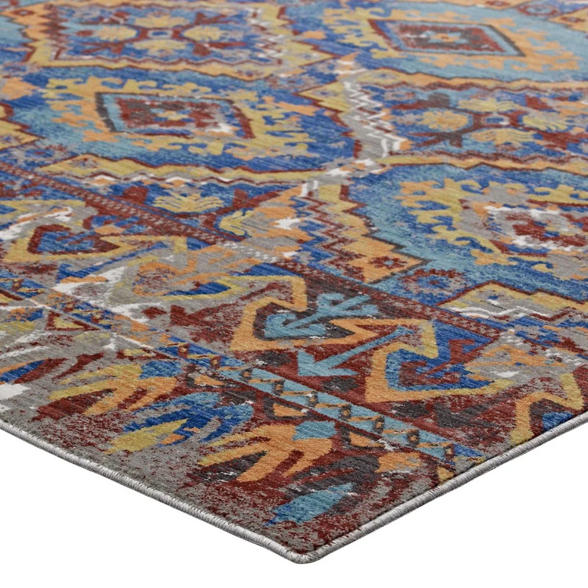 Distressed Southwestern Aztec Area Rug for Living Room and Home Décor Accents - Image 19