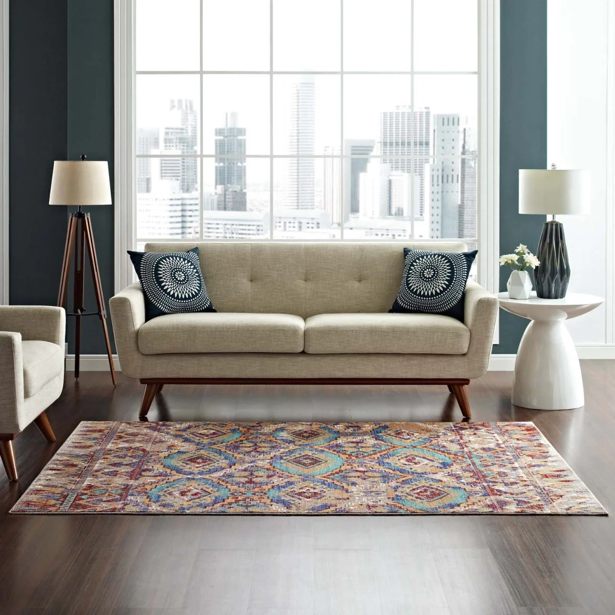 Distressed Southwestern Aztec Area Rug for Living Room and Home Décor Accents - Image 22