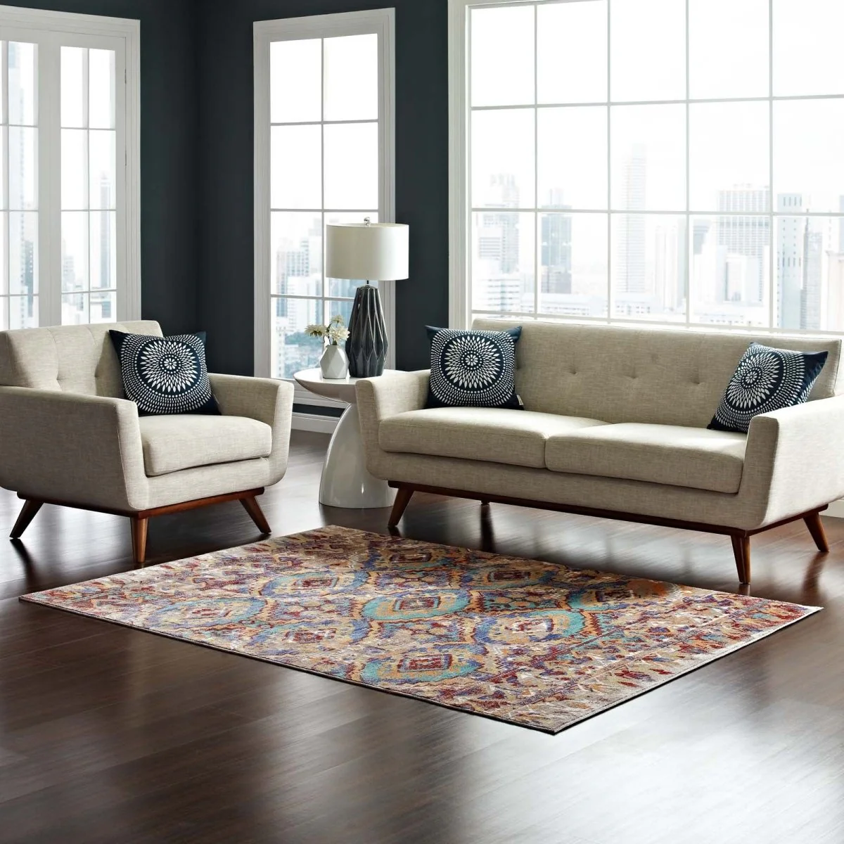 Distressed Southwestern Aztec Area Rug for Living Room and Home Décor Accents - Image 23