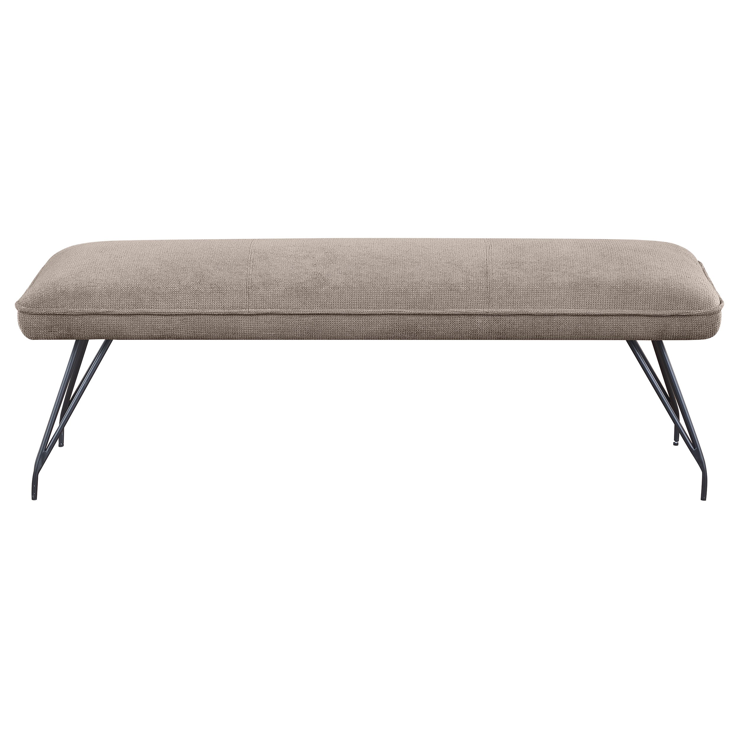 Dodson Fabric Upholstered Dining Bench in Taupe - Image 5