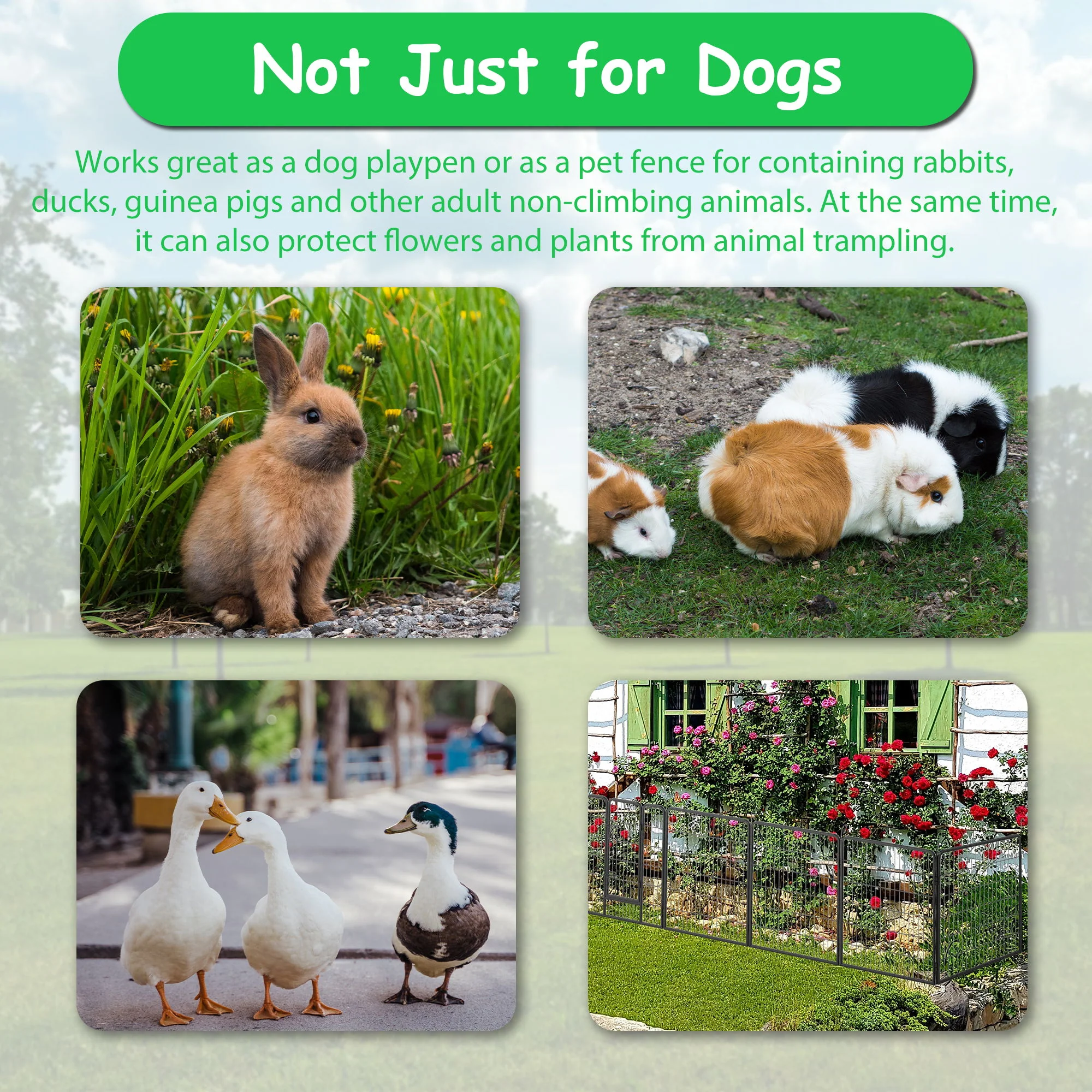 Dog Pens Outdoor Height Foldable Panels Heavy Duty Metal Portable Dog Playpen Indoor Anti Rust Exercise Dog Fence With Doors For Pets Play Pen For RV Camping Yard - Image 8