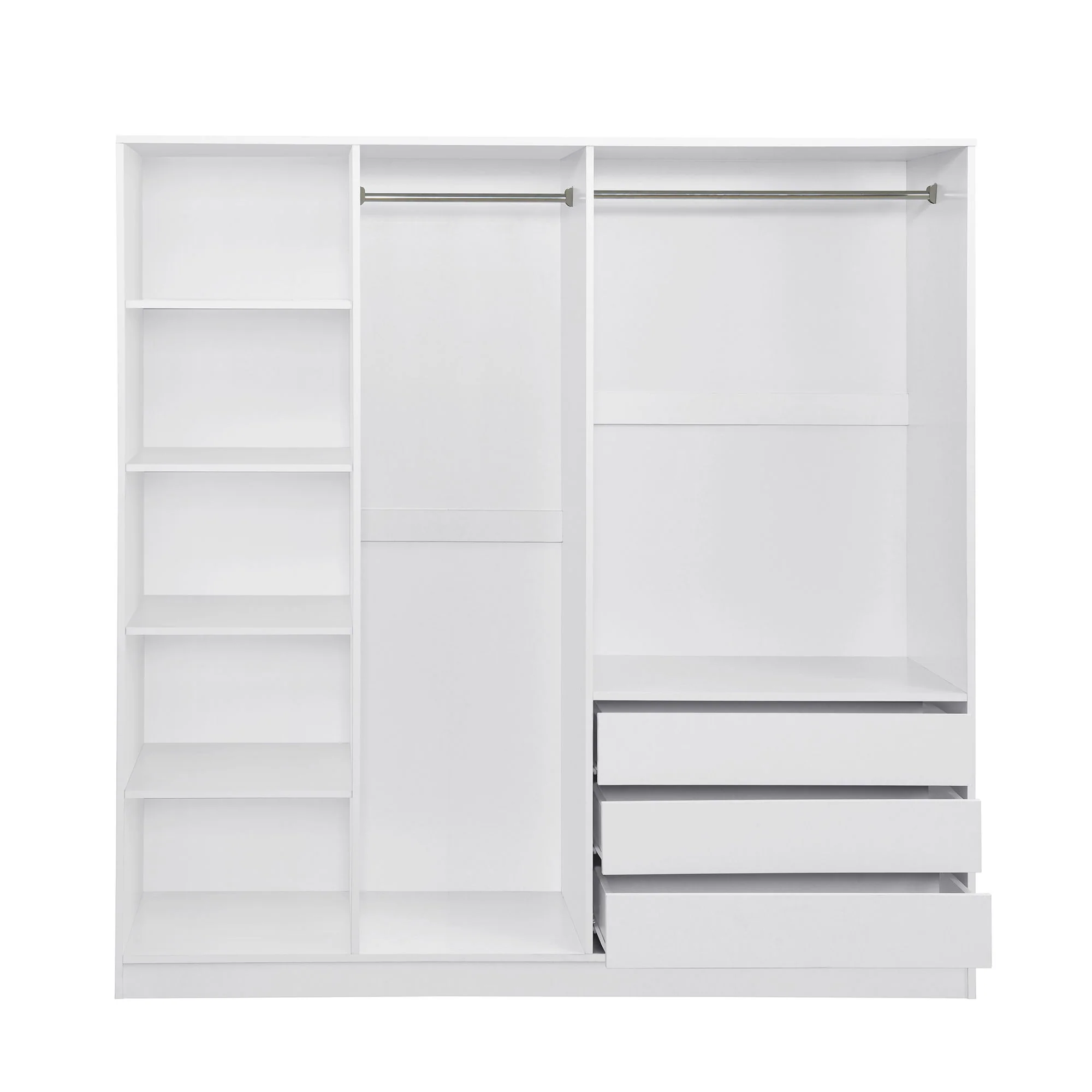 Doorless Storage Wardrobe For Dedroom With Shelves And 3 Drawers - Image 7