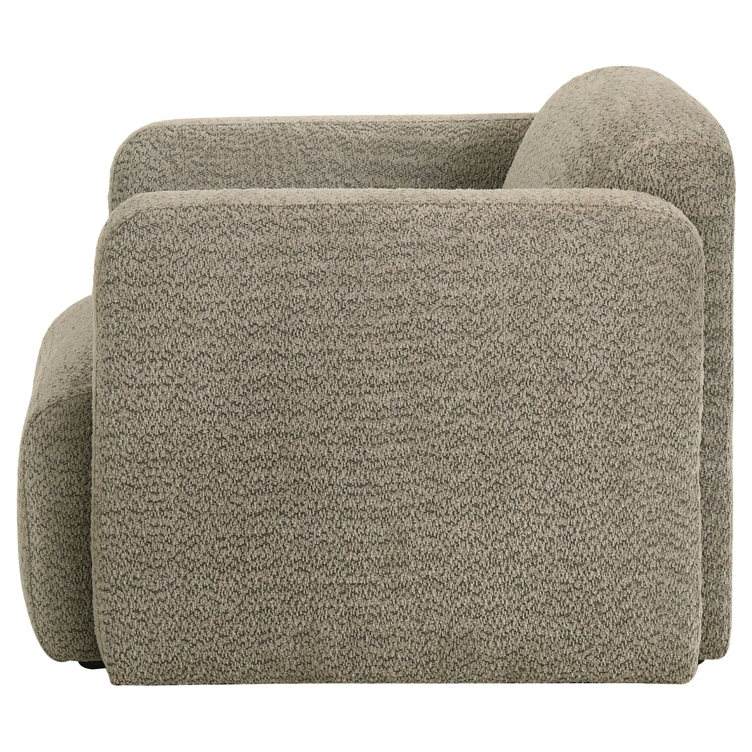 Dorset Fabric Upholstered Round Track Arm Accent Chair Brown - Image 2