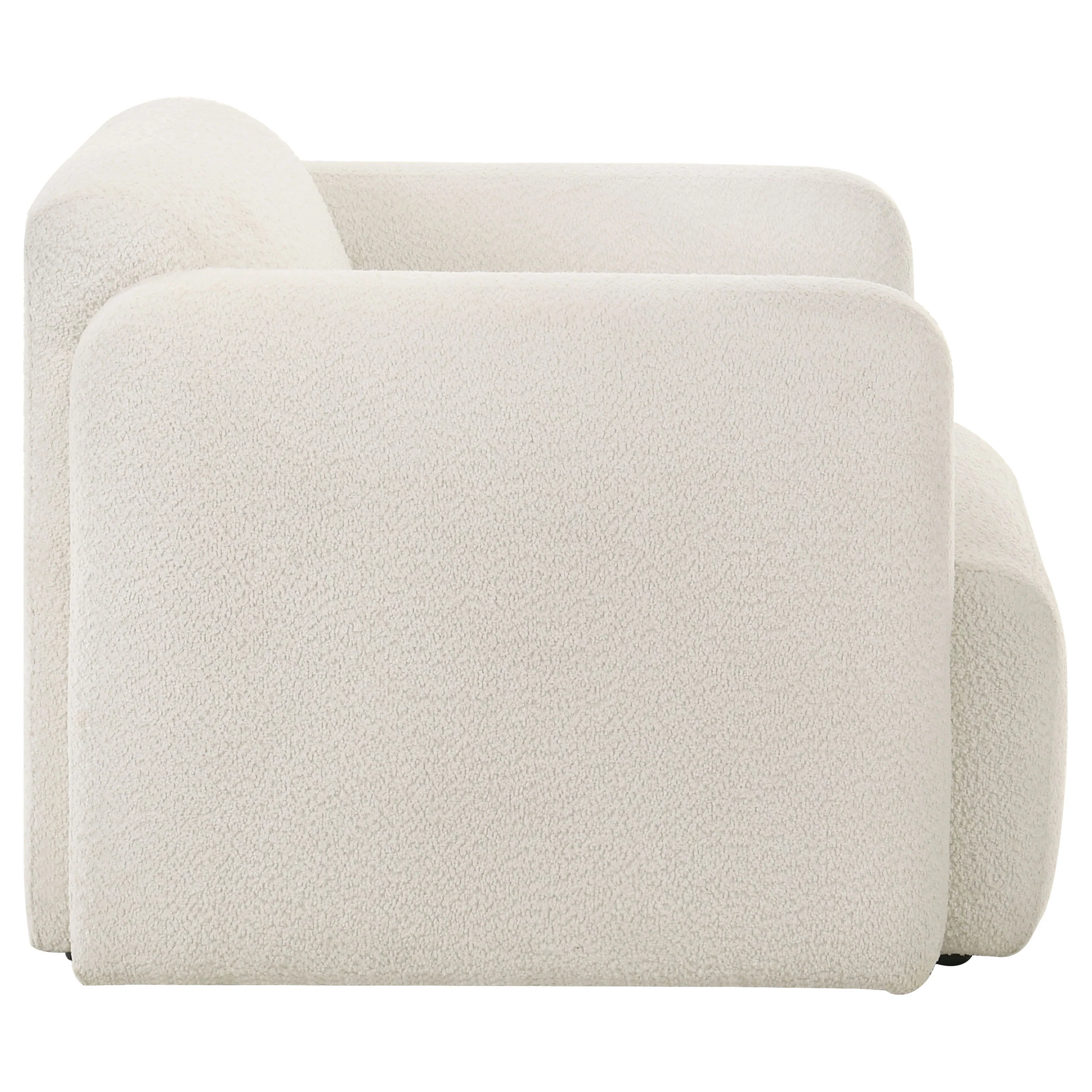 Dorset White Fabric Round Track Arm Accent Chair - Image 10