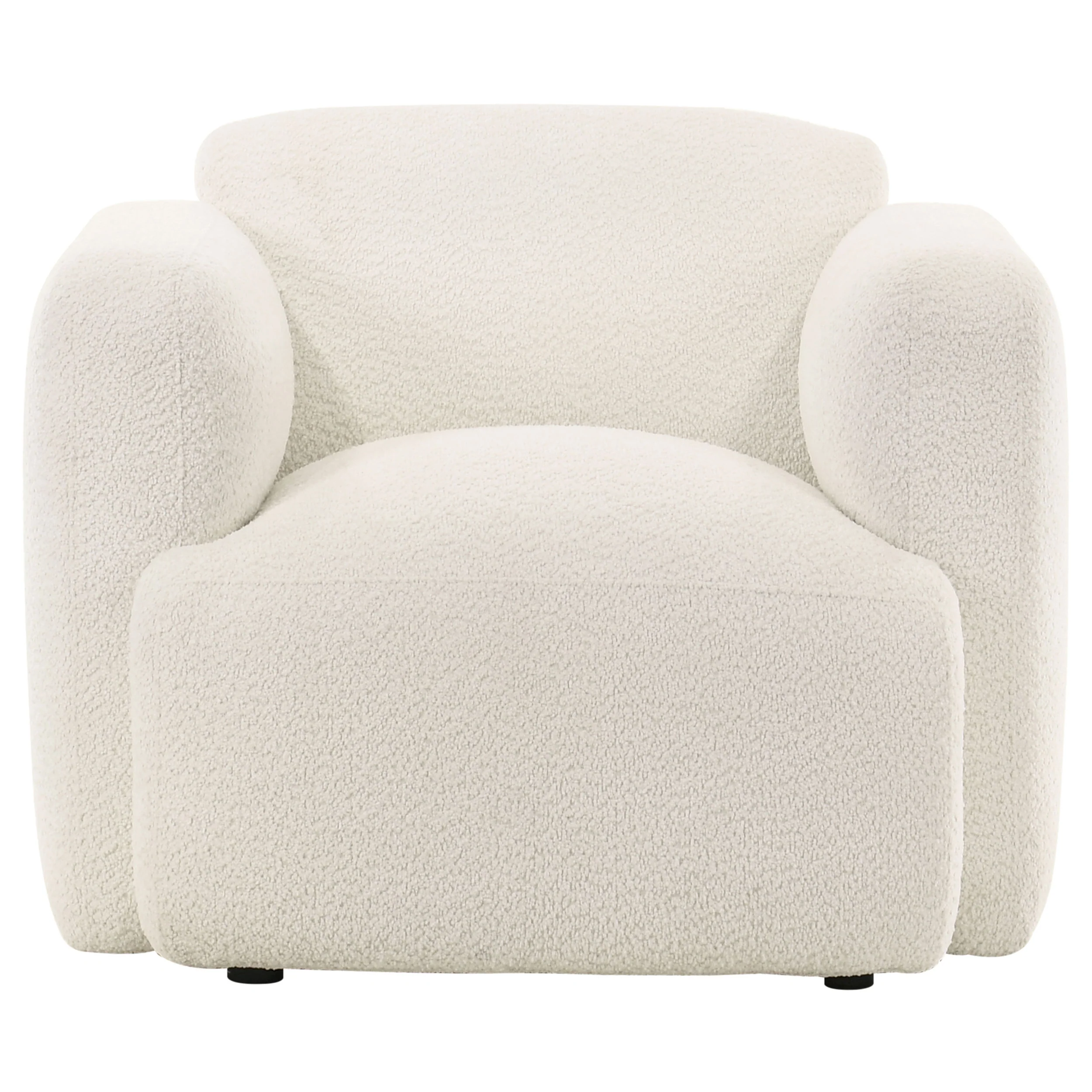 Dorset White Fabric Round Track Arm Accent Chair - Image 3