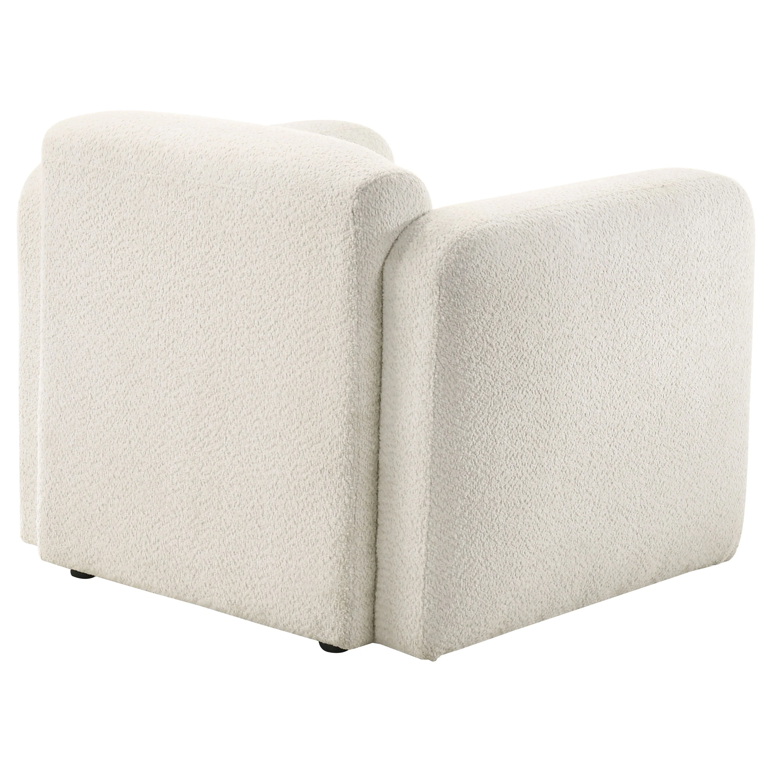 Dorset White Fabric Round Track Arm Accent Chair - Image 6