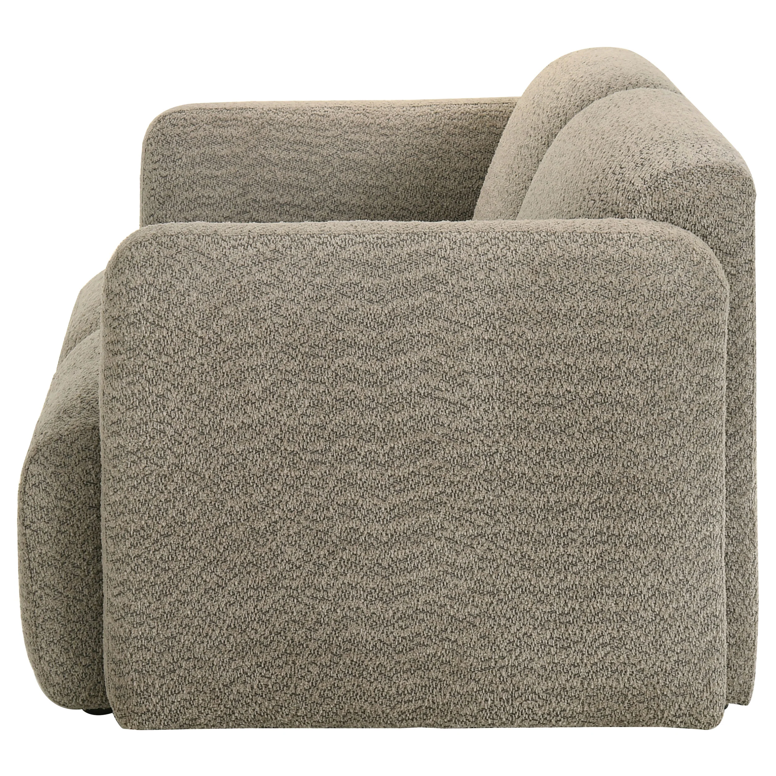 Dorset Fabric Upholstered Round Track Arm Loveseat in Brown - Image 2