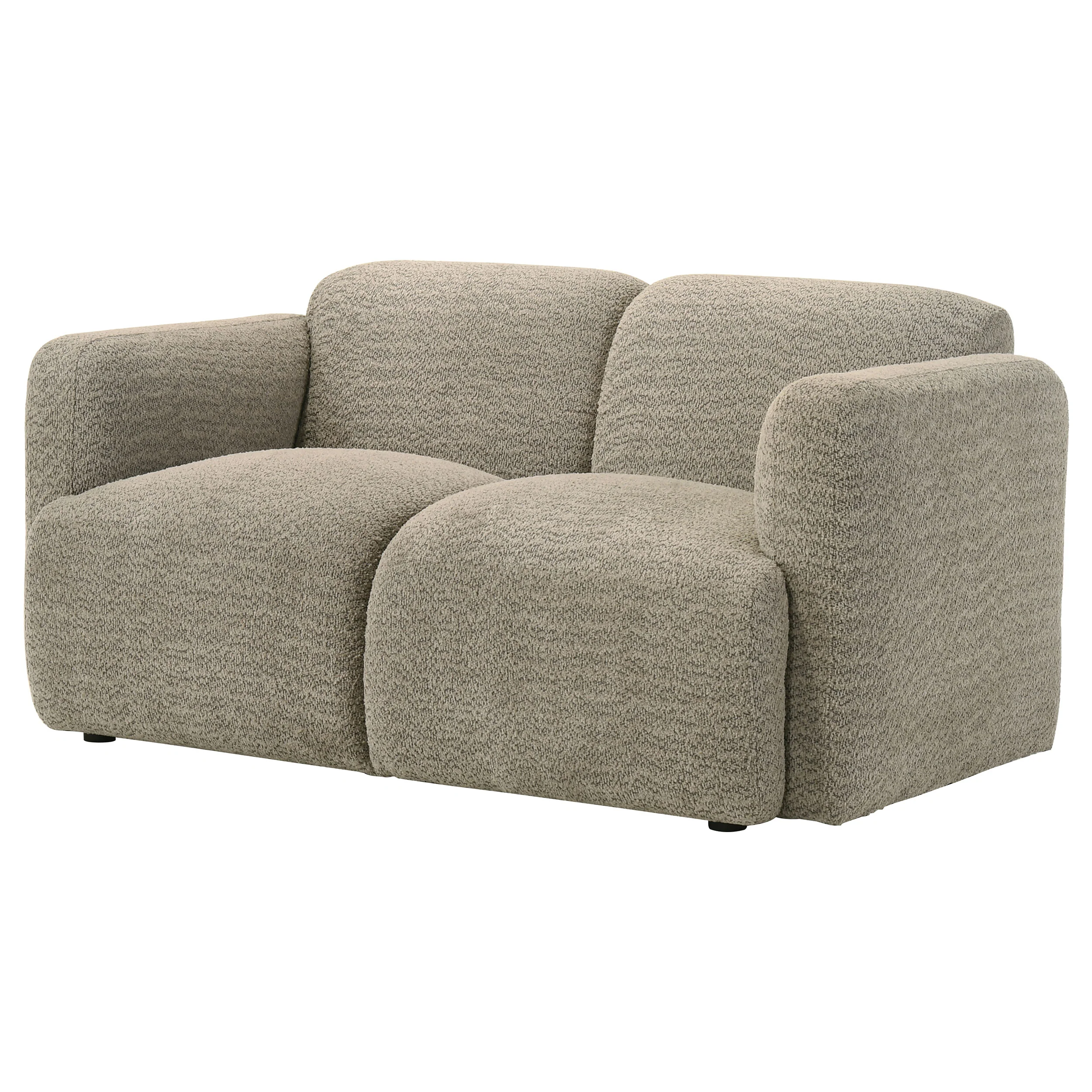 Dorset Fabric Upholstered Round Track Arm Loveseat in Brown - Image 3