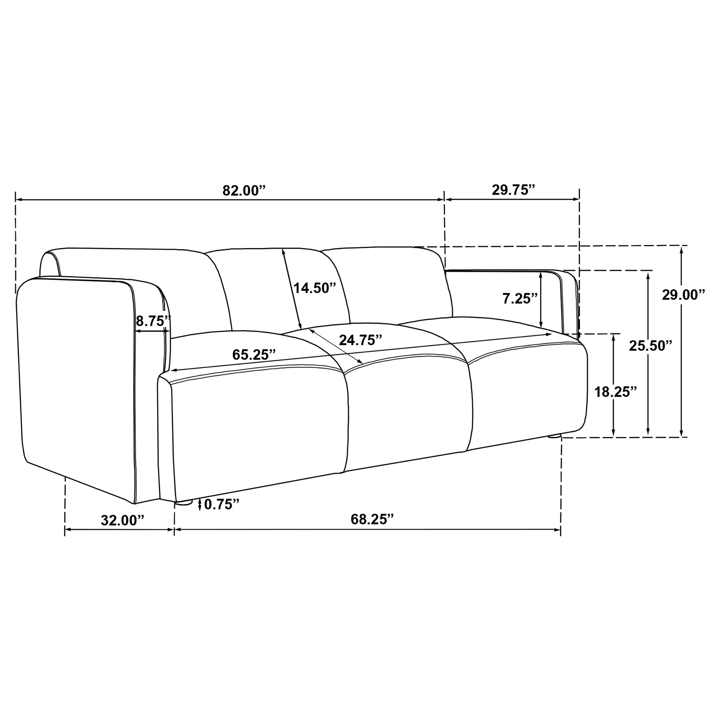 Dorset Fabric Upholstered Round Track Arm Sofa - White - Image 11