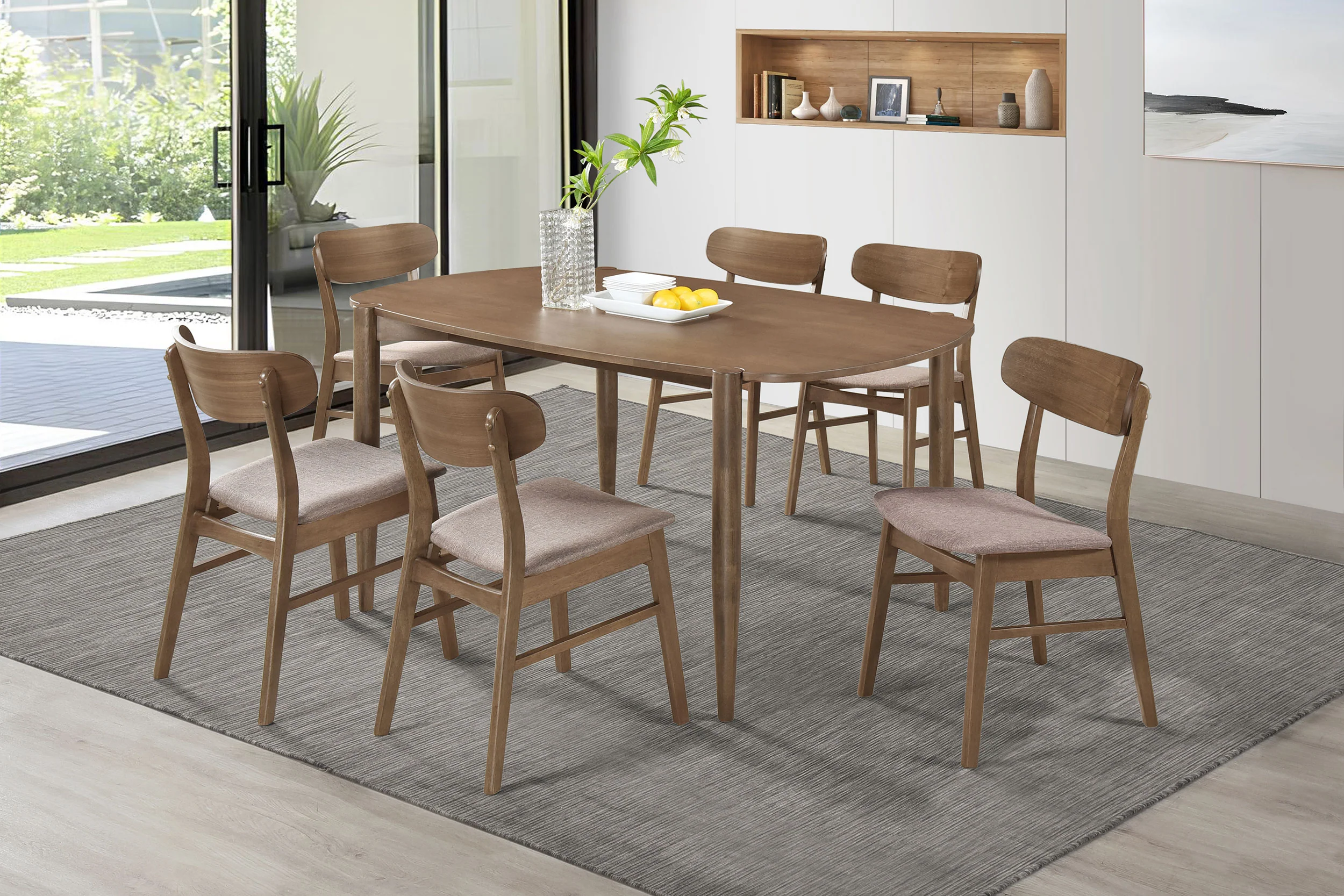 Dortch Dining Side Chair Walnut and Brown, Set of 2 - Image 12