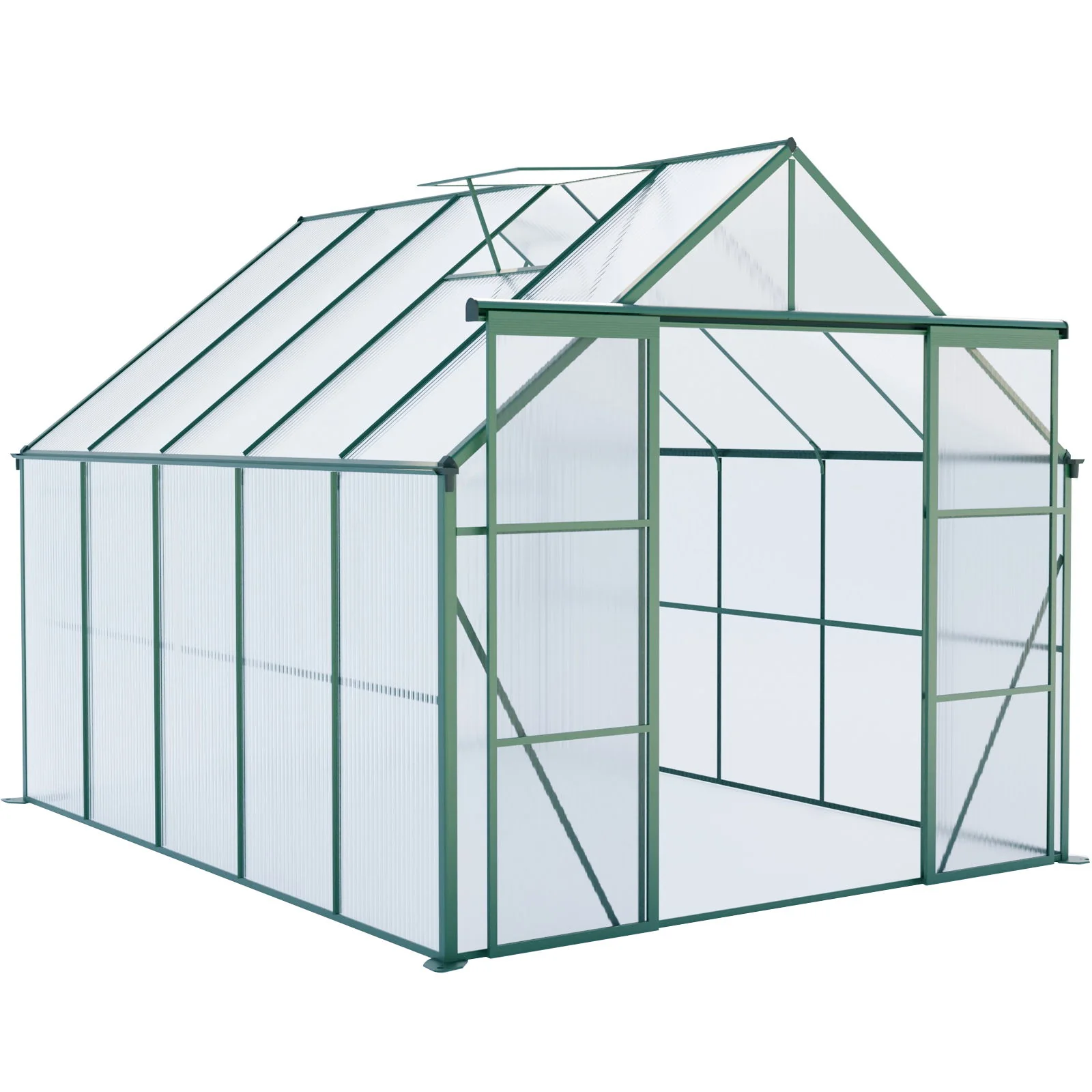 Double Door Polycarbonate house Raised Base And Anchor Aluminum Heavy Duty Walk In houses For Outdoor Backyard In All Season - Image 5