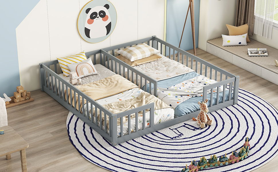 Double Floor Bed With Fence, Guardrails, Without Door - Image 15