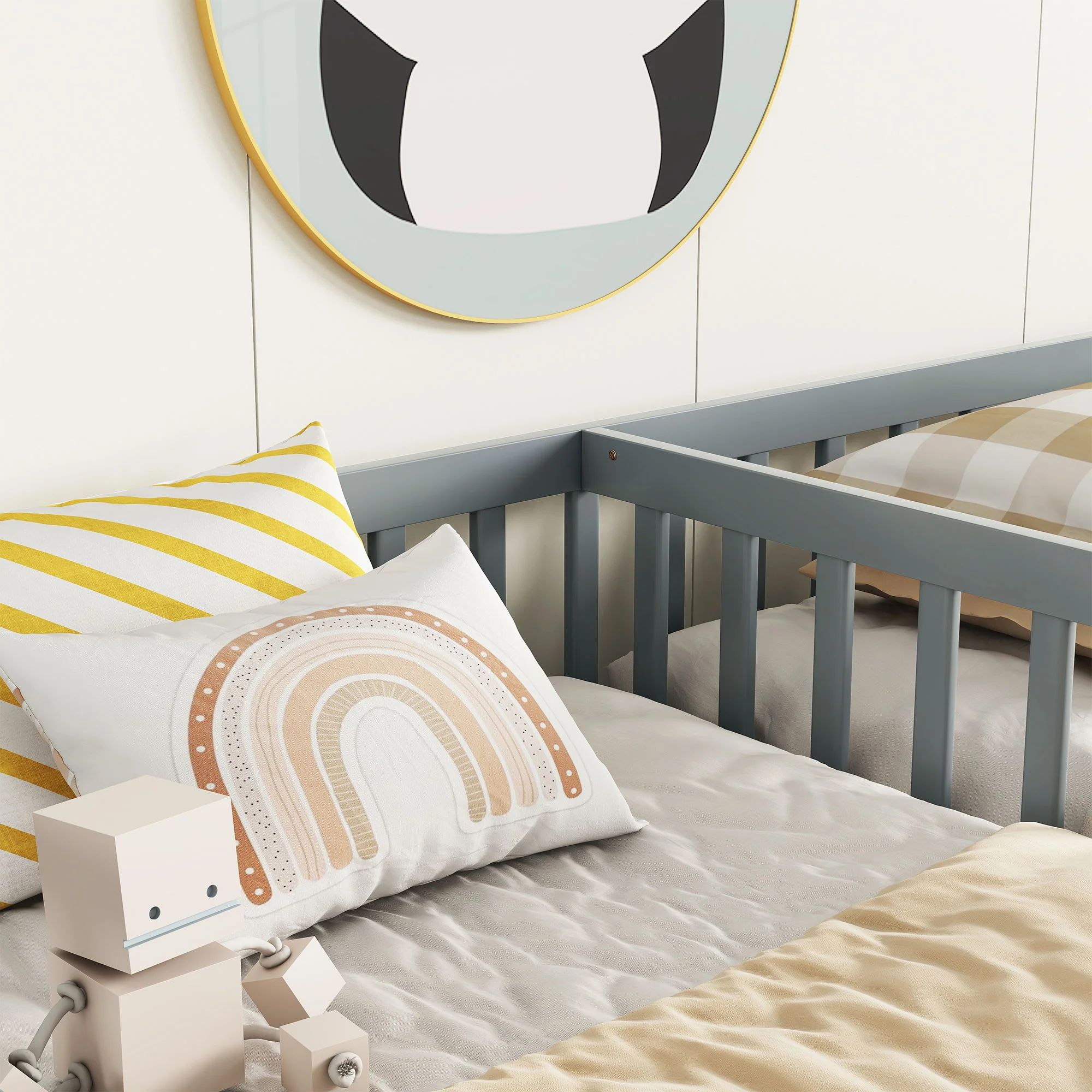 Double Floor Bed With Fence, Guardrails, Without Door - Image 25
