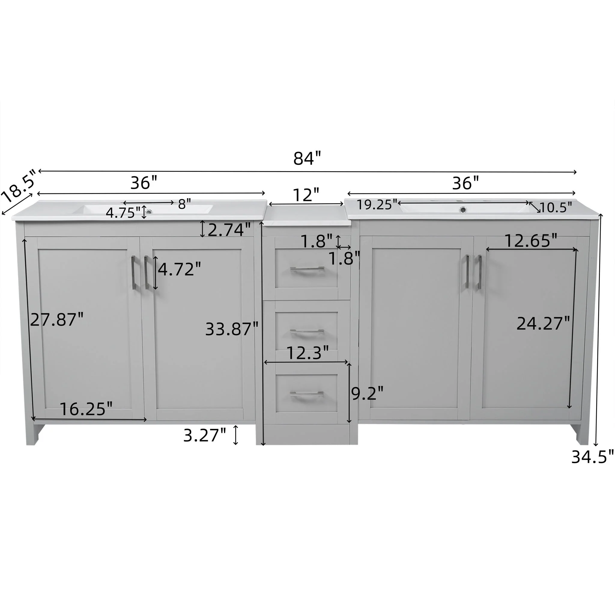 Double Sink Bathroom Vanity With Quartz Countertop - Image 15