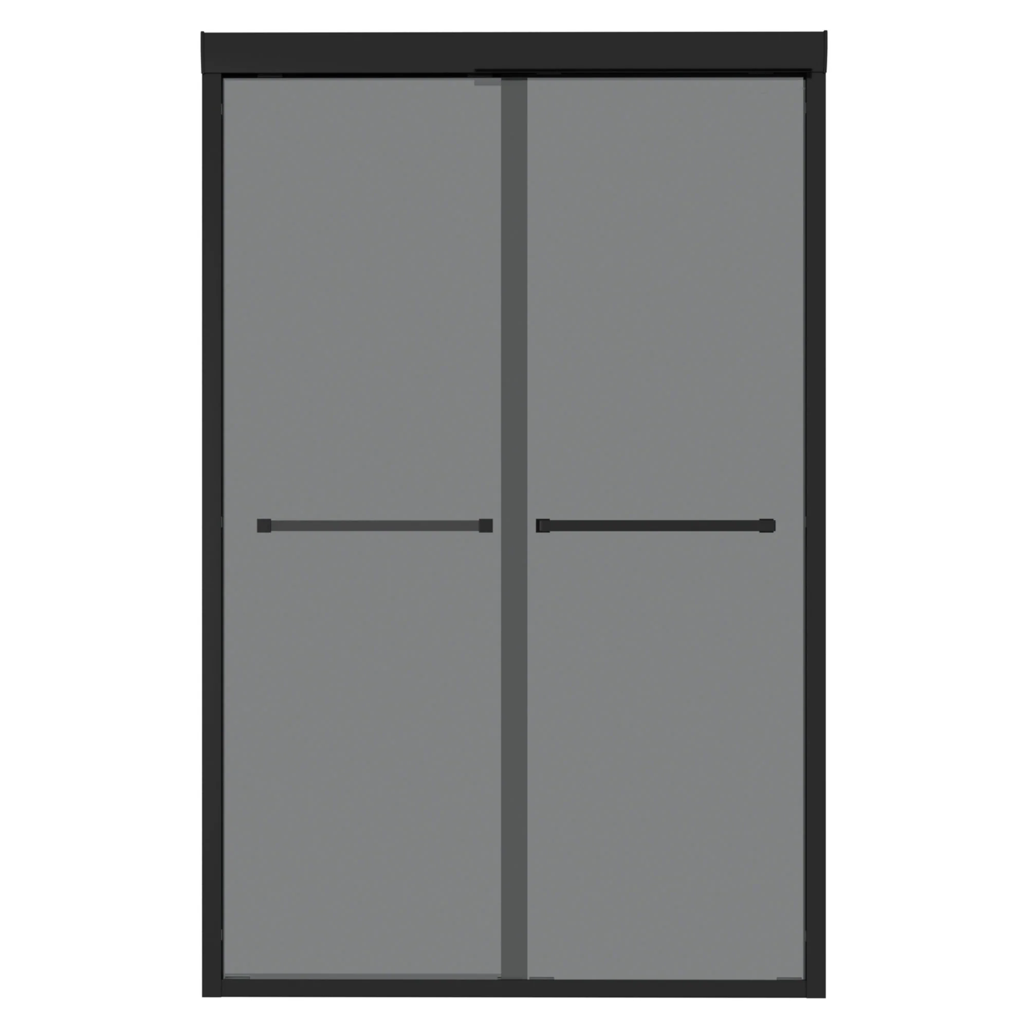 Double Sliding Glass Shower Door 8Mm Tempered Glass With Stainless Steel Frame - Matte Black