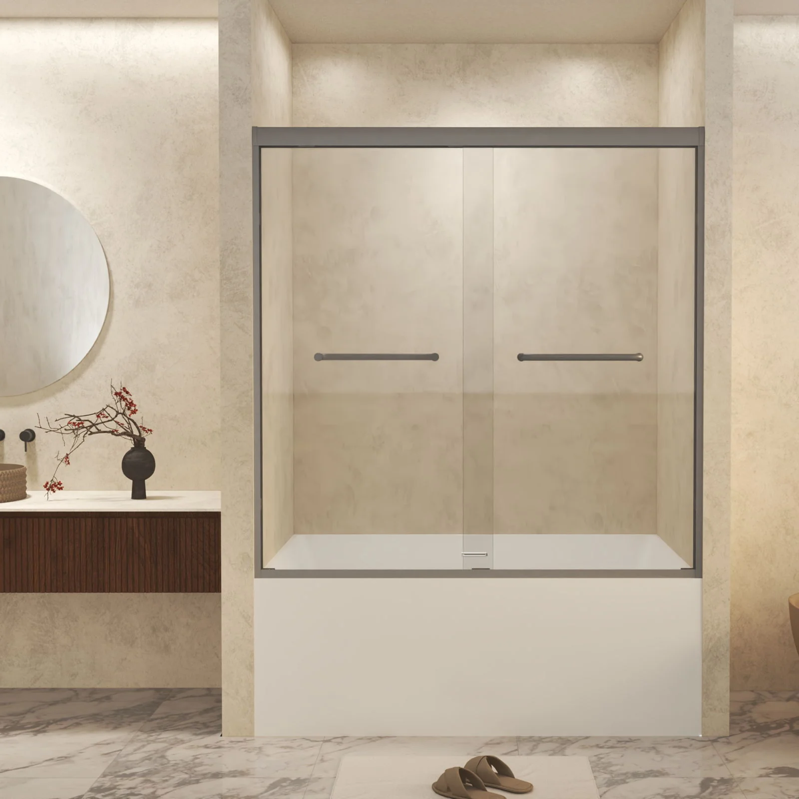 Double Sliding Shower Door With Explosion Proof Film - Image 10