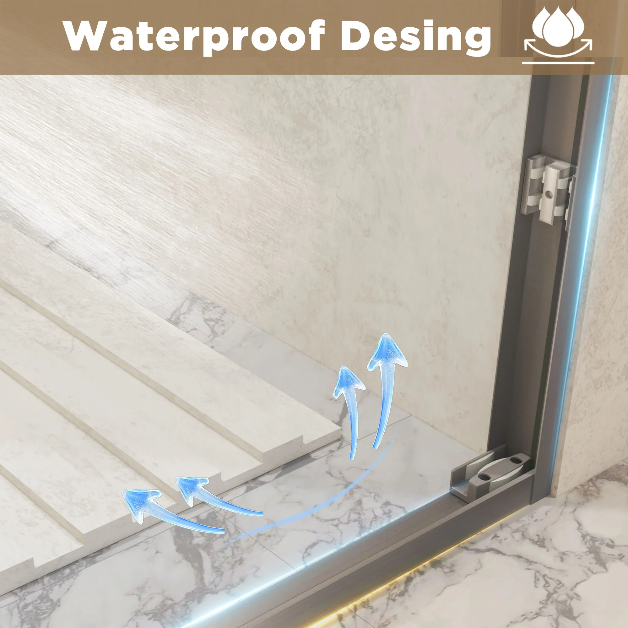 Double Sliding Shower Door With Explosion Proof Film - Image 19