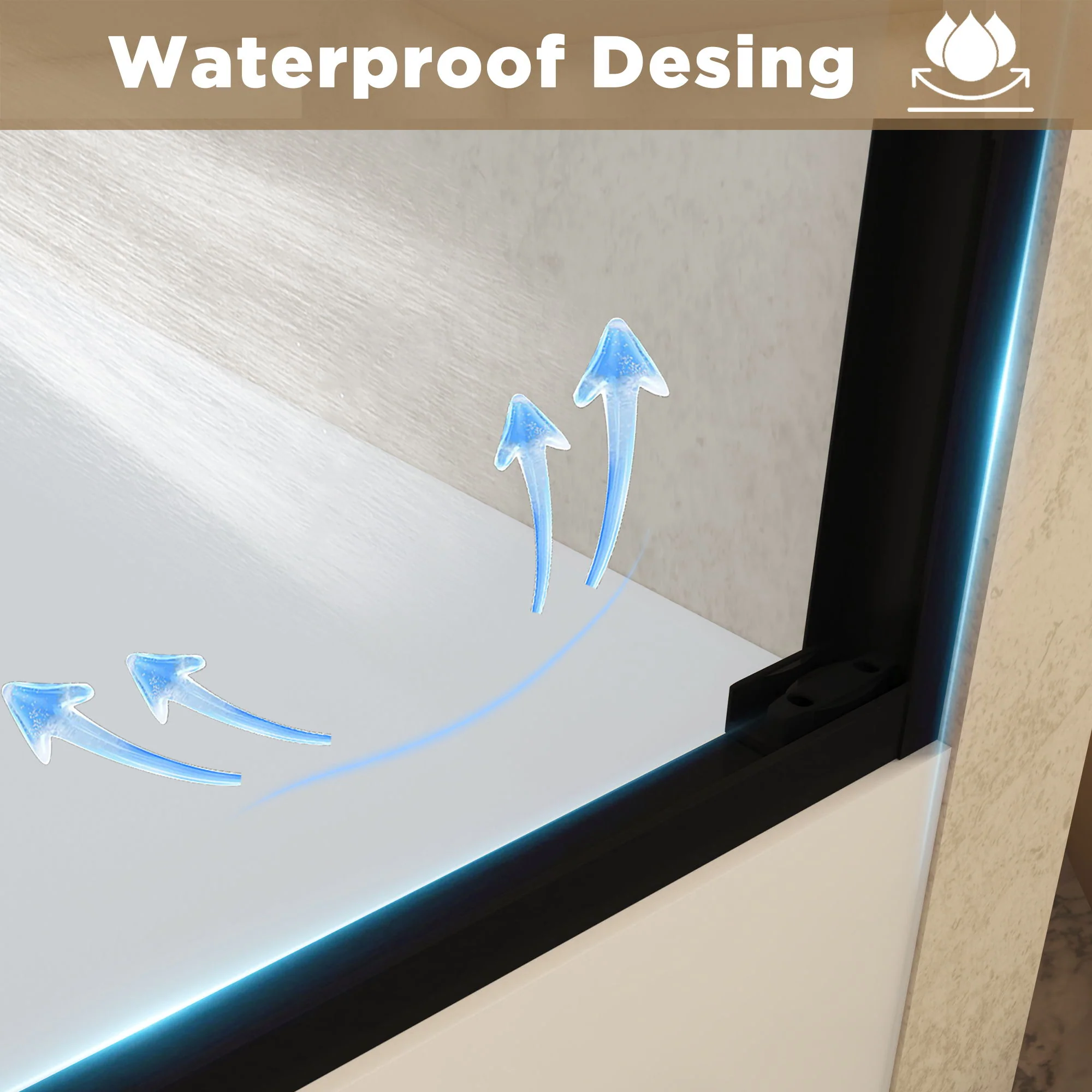 Double Sliding Shower Door With Explosion Proof Film - Image 23