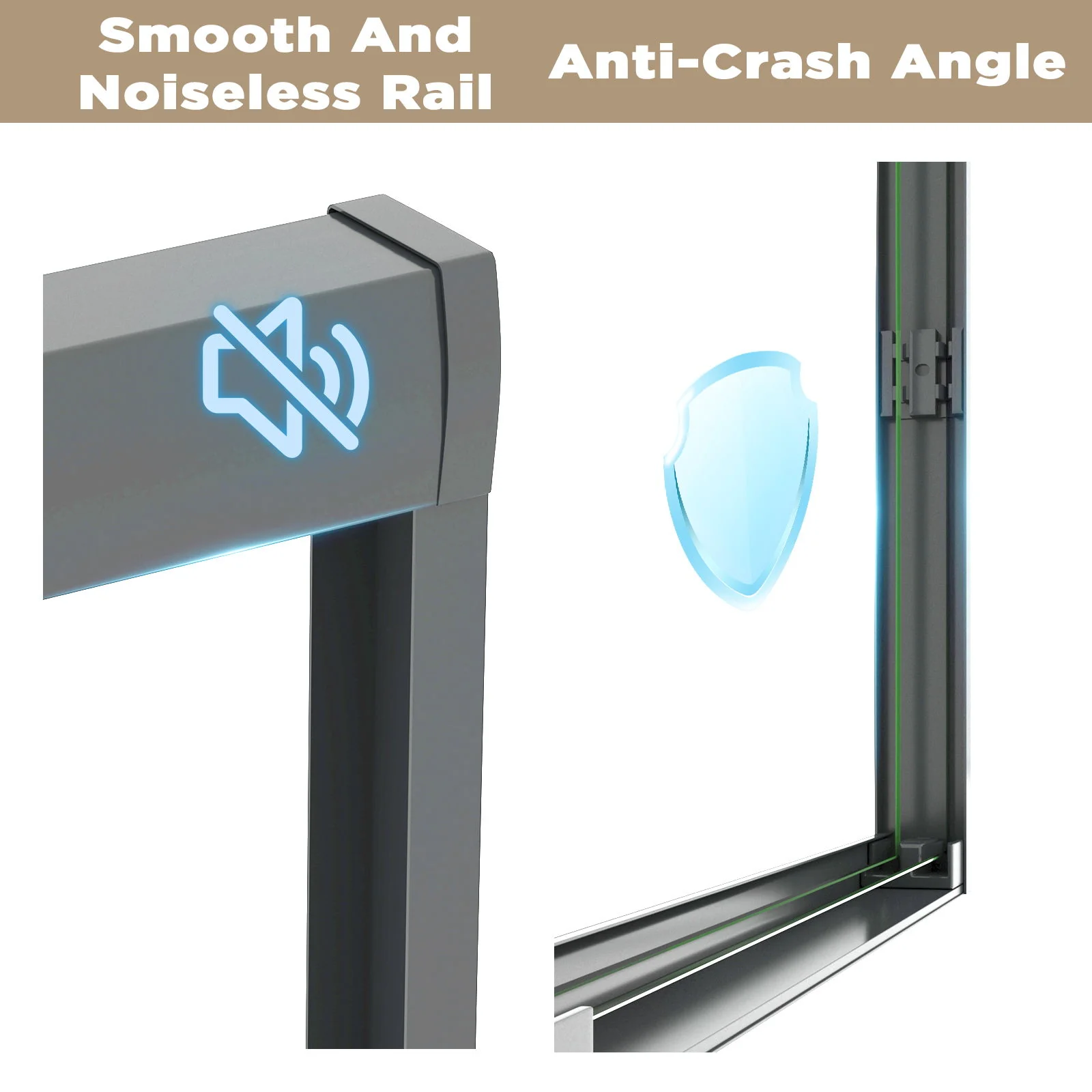 Double Sliding Shower Door With Explosion Proof Film - Image 42