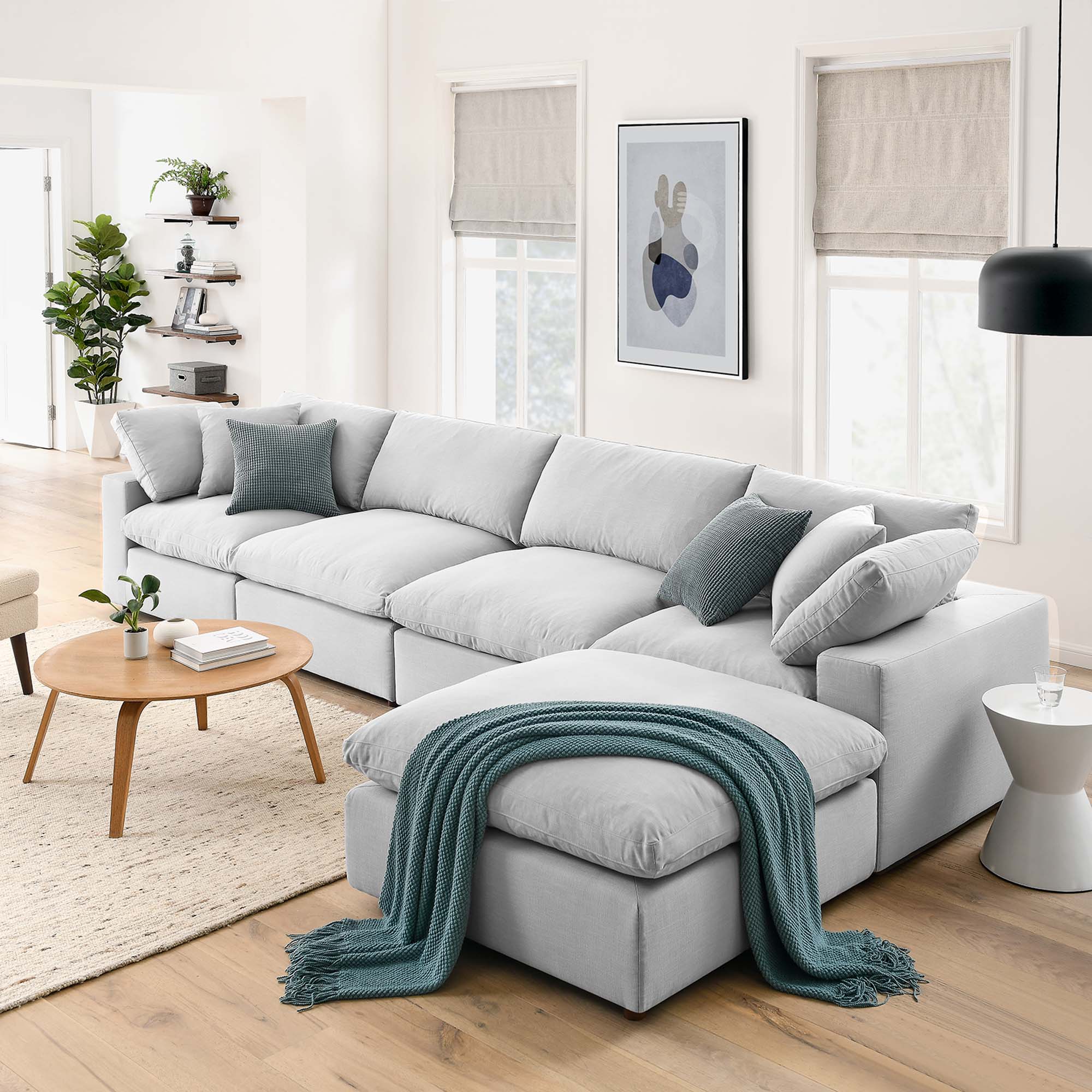 Down Filled Overstuffed 5-Piece Modular Sectional Sofa 157 Inch - Image 12