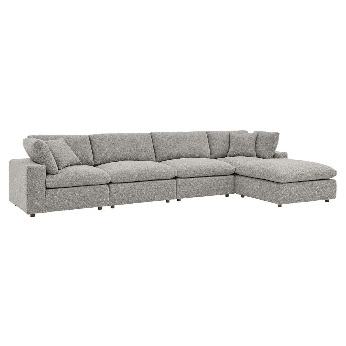 Down Filled Overstuffed Boucle Fabric 5-Piece Sectional Sofa 160 Inch - Image 11
