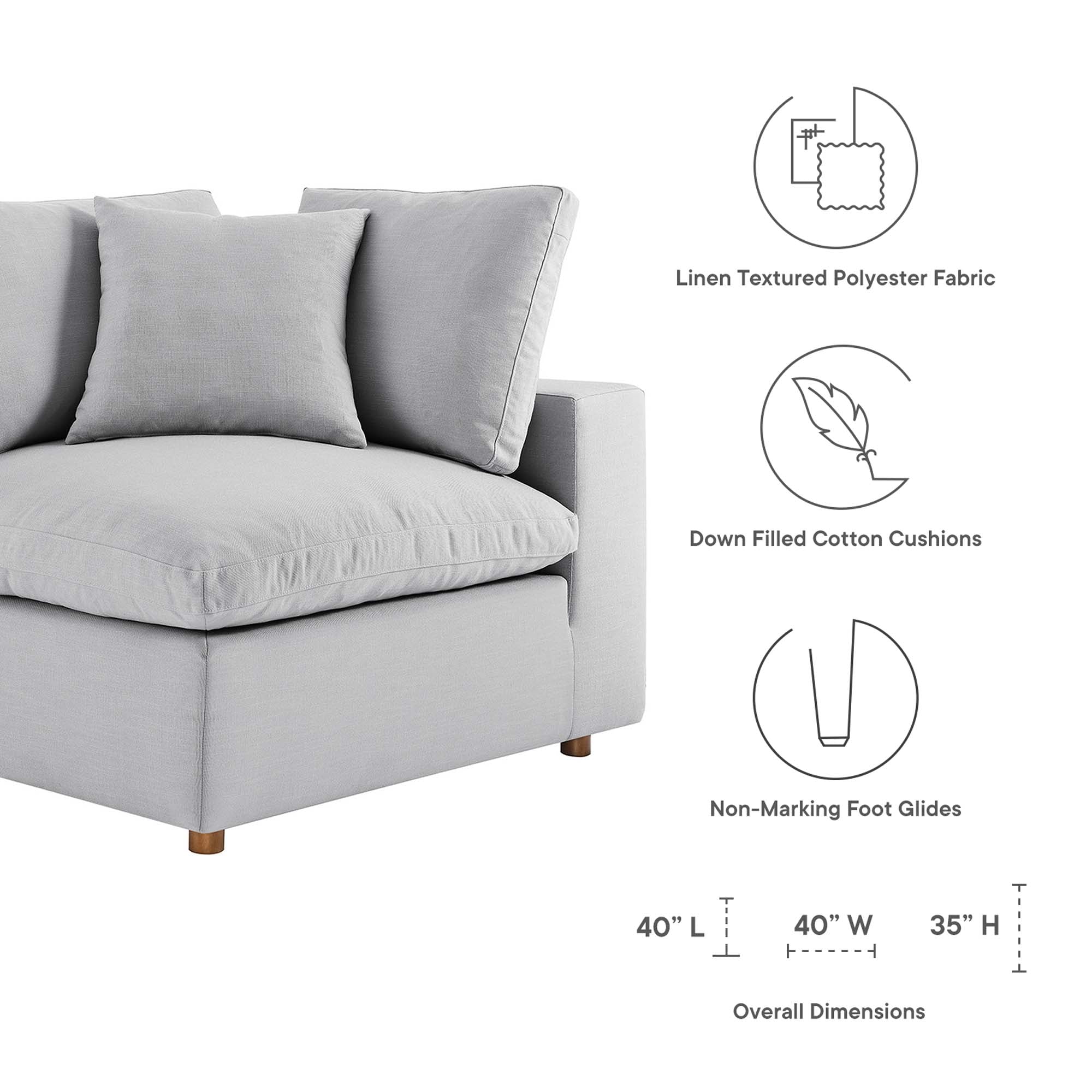 Down Filled Overstuffed Corner Chair – 40 Inch - Image 20