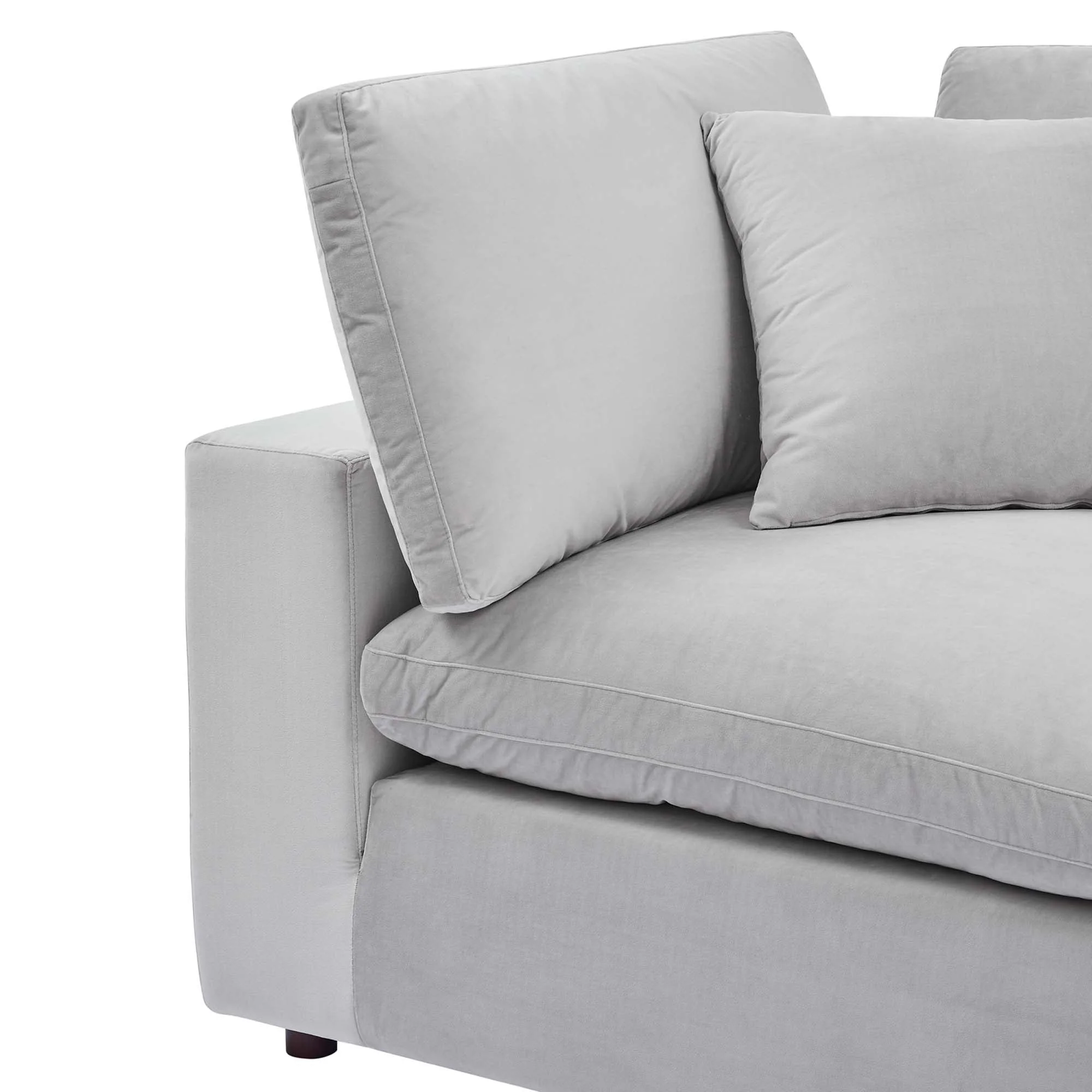 Down Filled Overstuffed Performance Velvet Corner Chair - 40 Inch - Image 11