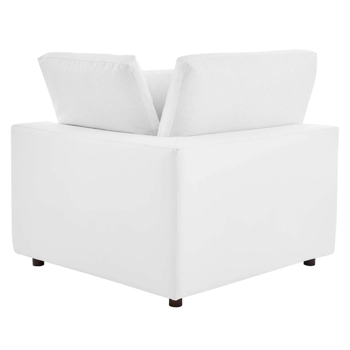 Down Filled Overstuffed Vegan Leather Corner Chair 40 Inch - Image 4