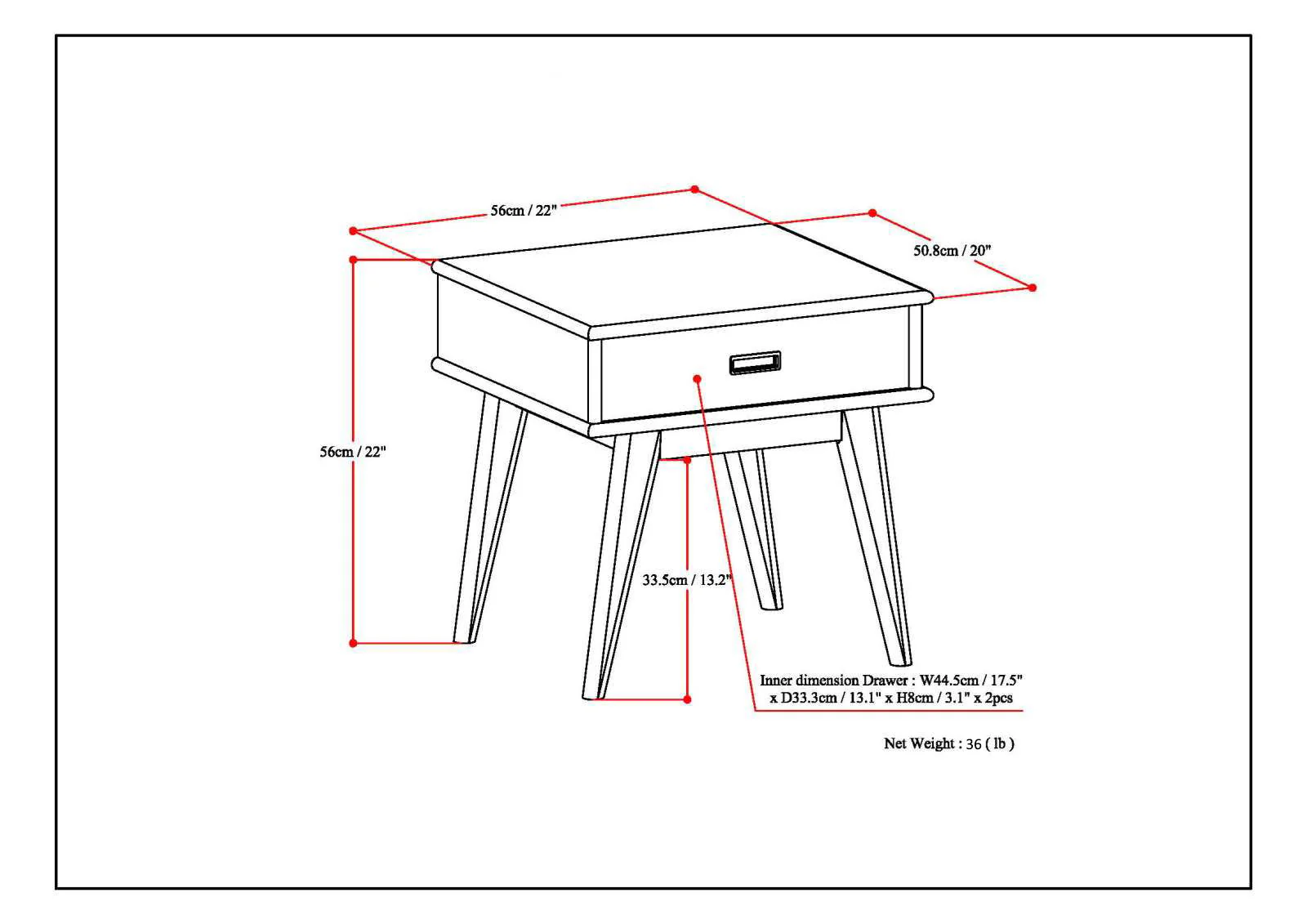 Draper - Handcrafted Mid Century End Table - Image 21