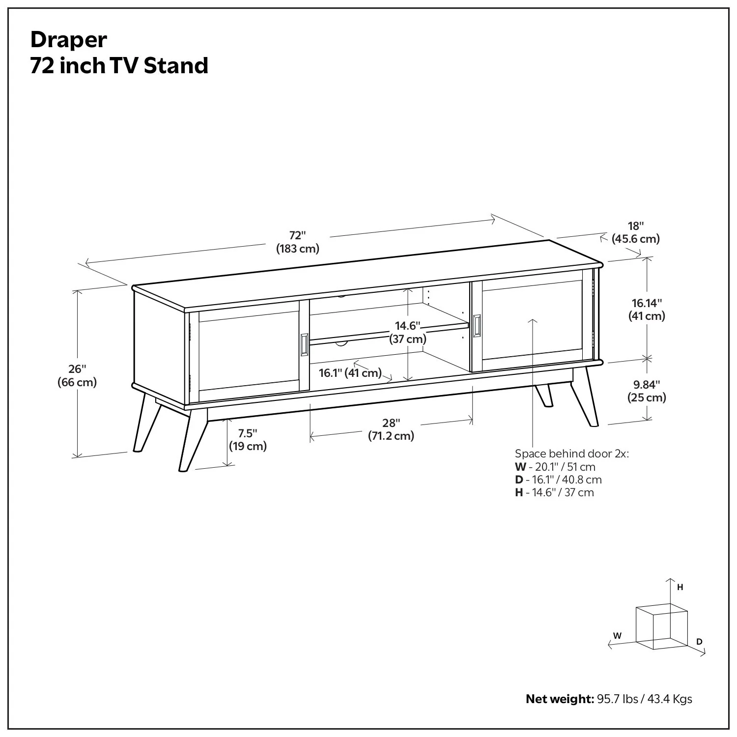 Draper - Handcrafted Mid Century Low TV Media Stand - Image 49