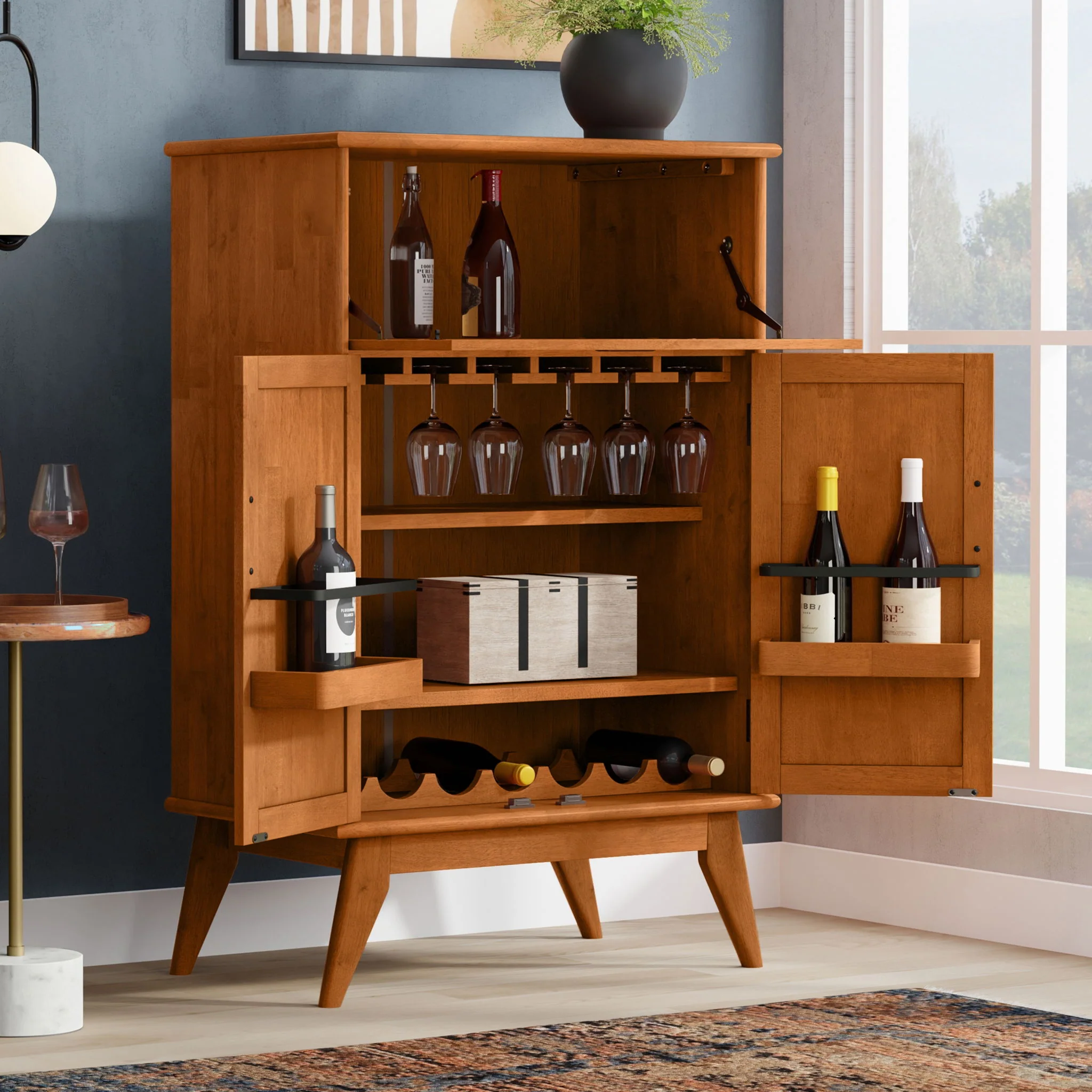 Draper - Mid Century Bar Cabinet - Image 3