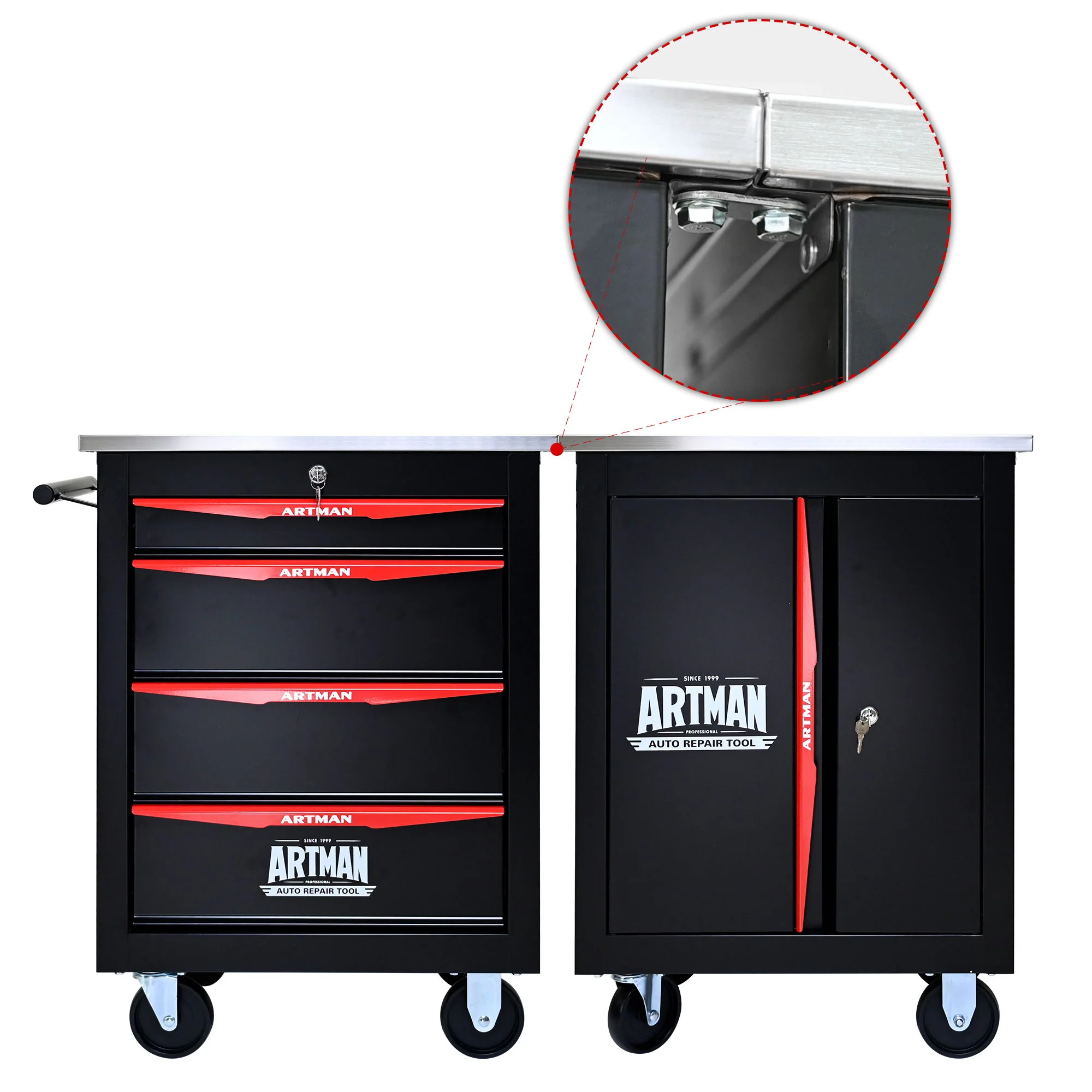 Drawer Multifunctional Tool Cart With Wheels For Garage - Image 9