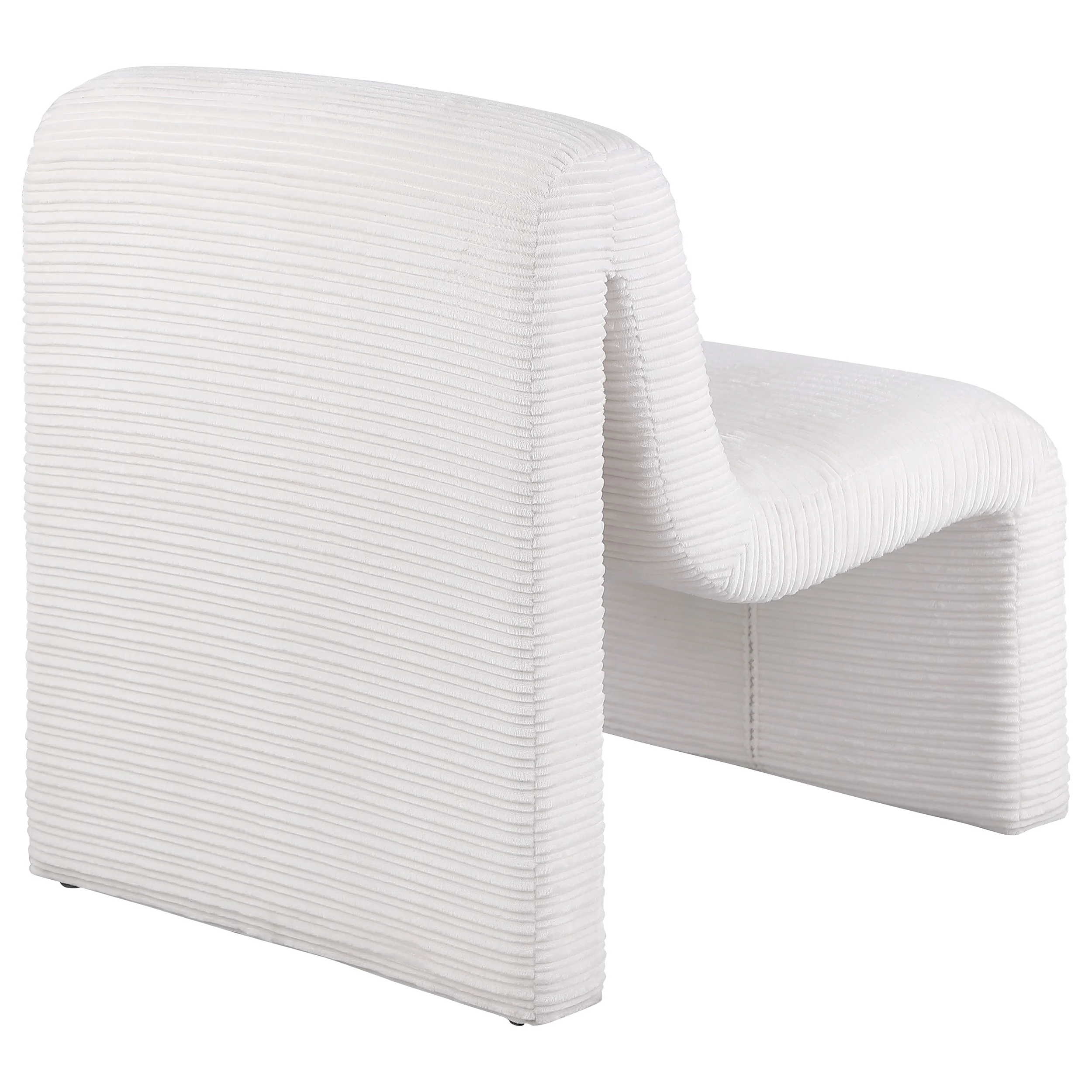 Drayton Upholstered Curved Armless Accent Chair in Ivory - Image 9