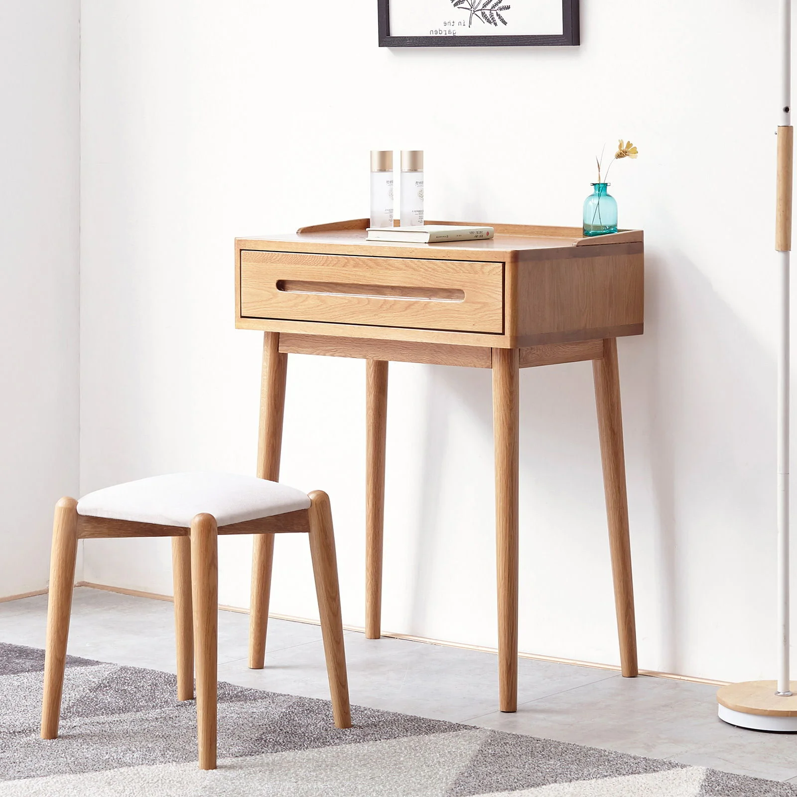 Dresser Bistro Table, 100% Solid Table Table Desk Top Table Dresser Compact Dresser Accessories Storage Drawer Natural Wood - Oak - Image 4